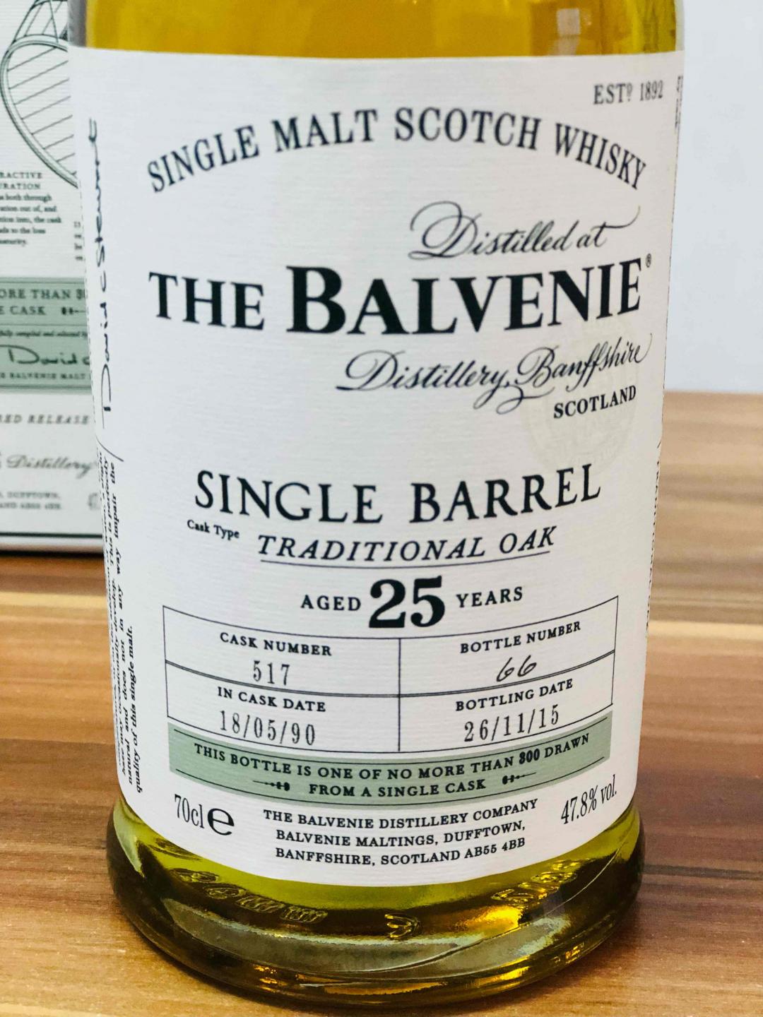 Balvenie 百富25年 单桶 瓶号66吉利号