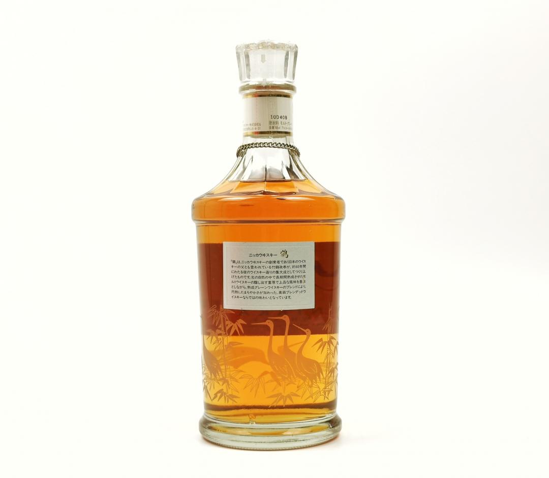 【古典水晶】80年代 一甲 绝版「鹤」金字雕刻水晶瓶特级日本威士忌