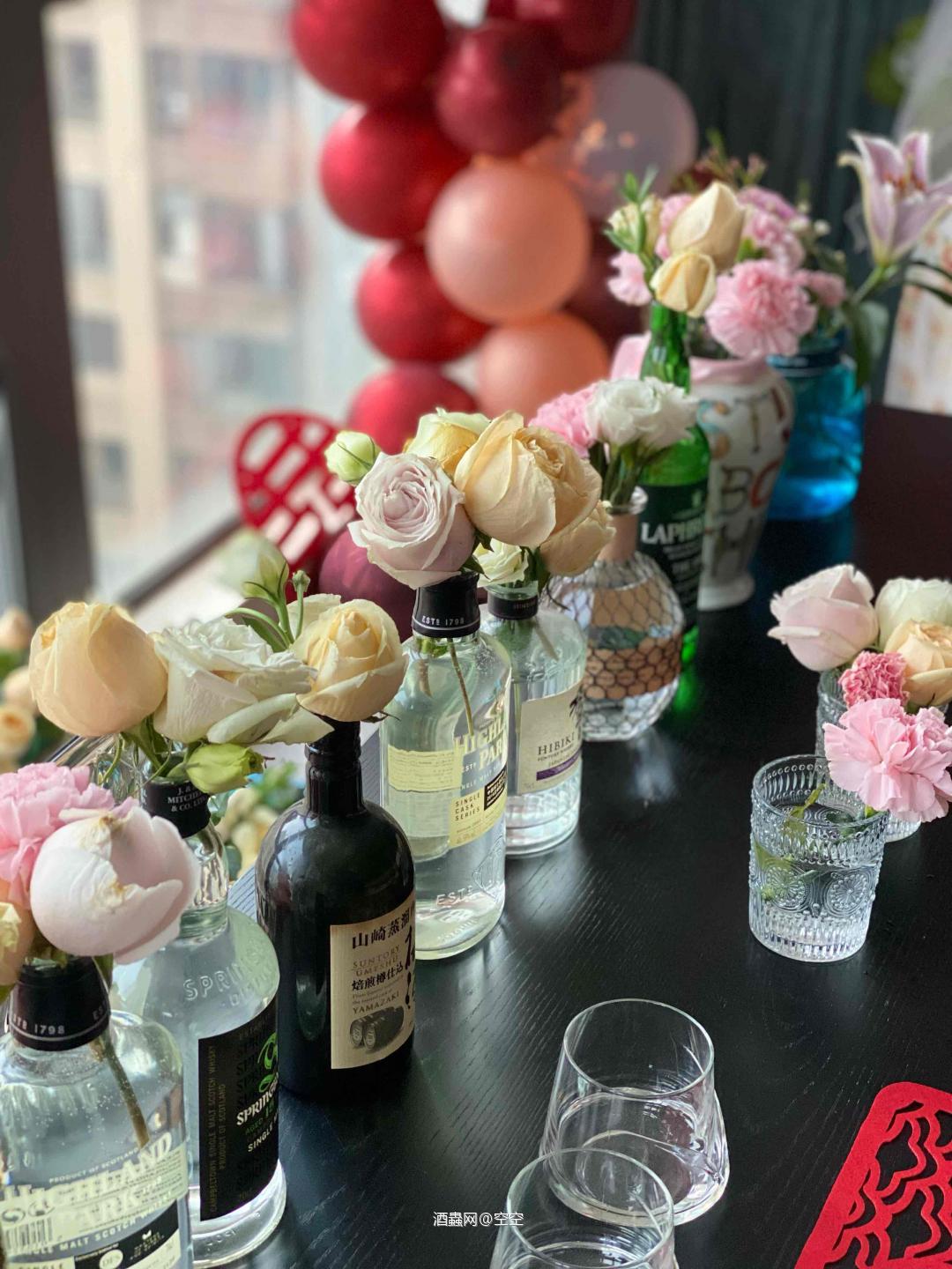 威士忌和花