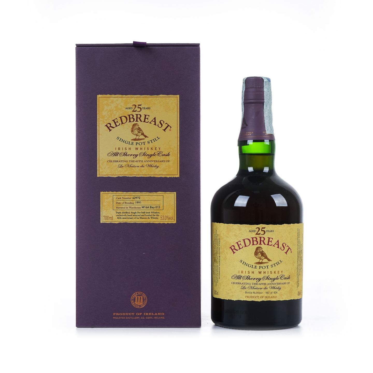 Redbreast 知更鸟 25年 1991 单桶 LMDW 60周年纪念