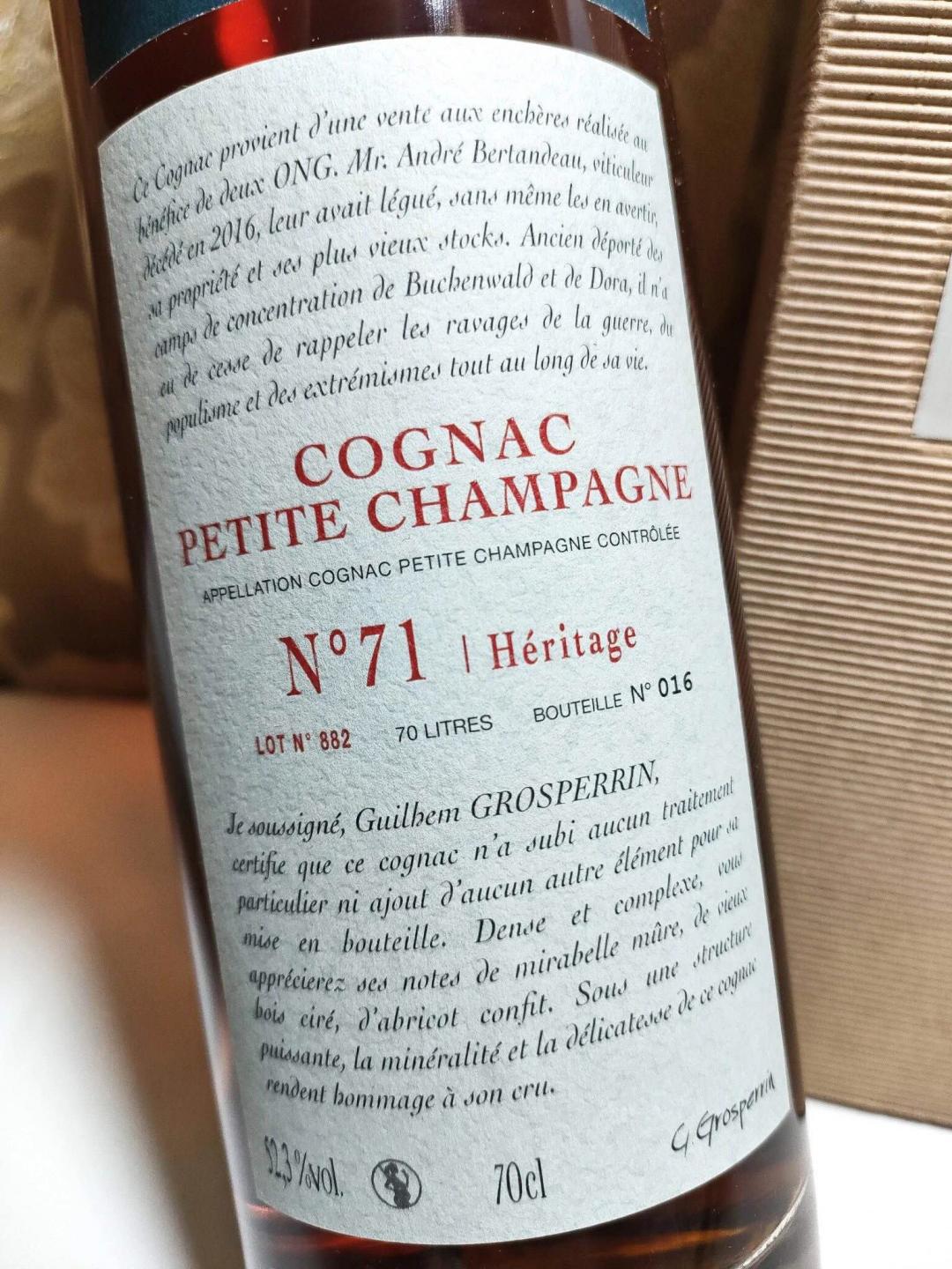 GROSPERRIN1971-2021单桶50年原酒52.3% 小香槟区干邑，限量100瓶