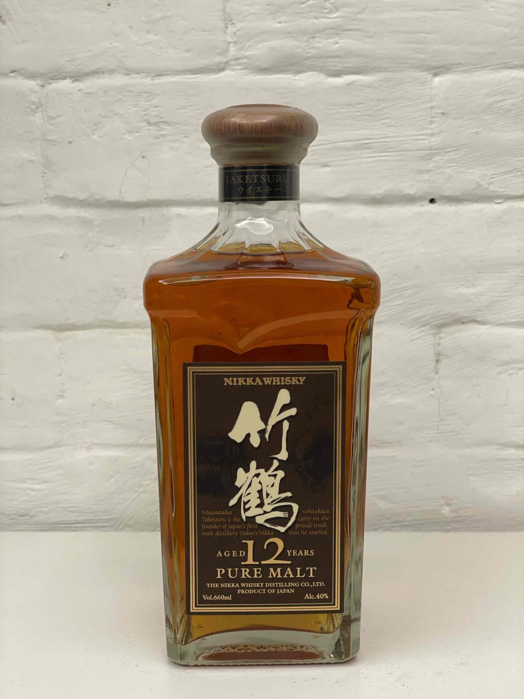 停产绝版竹鹤12年角瓶