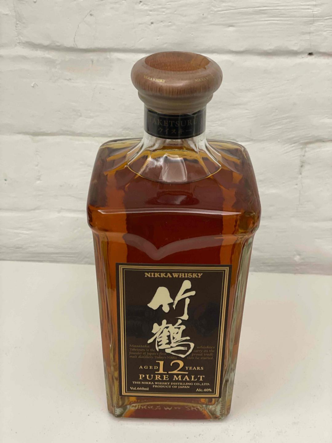 停产绝版竹鹤12年角瓶