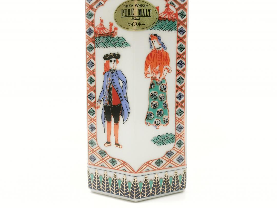 【罕见纯麦】80年代 一甲 绝版「西洋人物八角瓶」有田烧纯麦威士忌