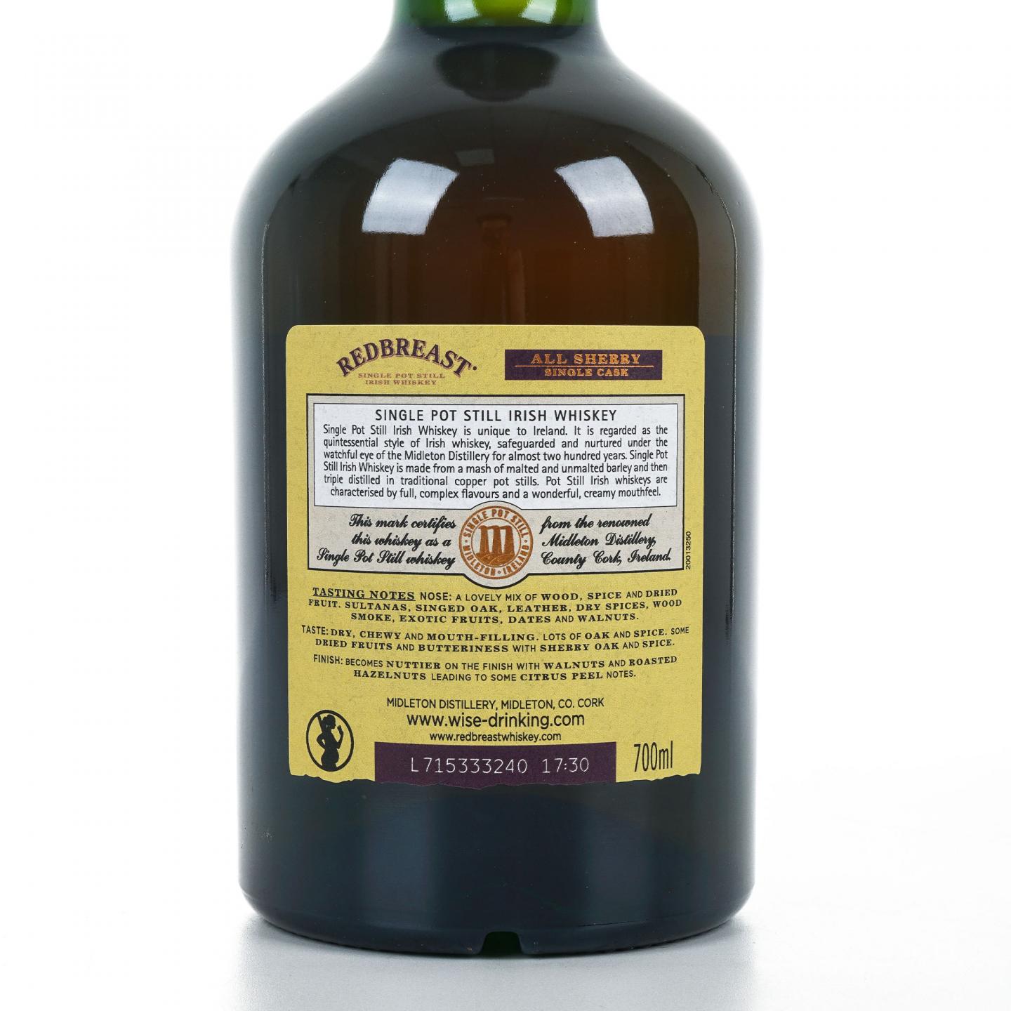 Redbreast 知更鸟 20年 1997 雪莉单桶 单壶威士忌