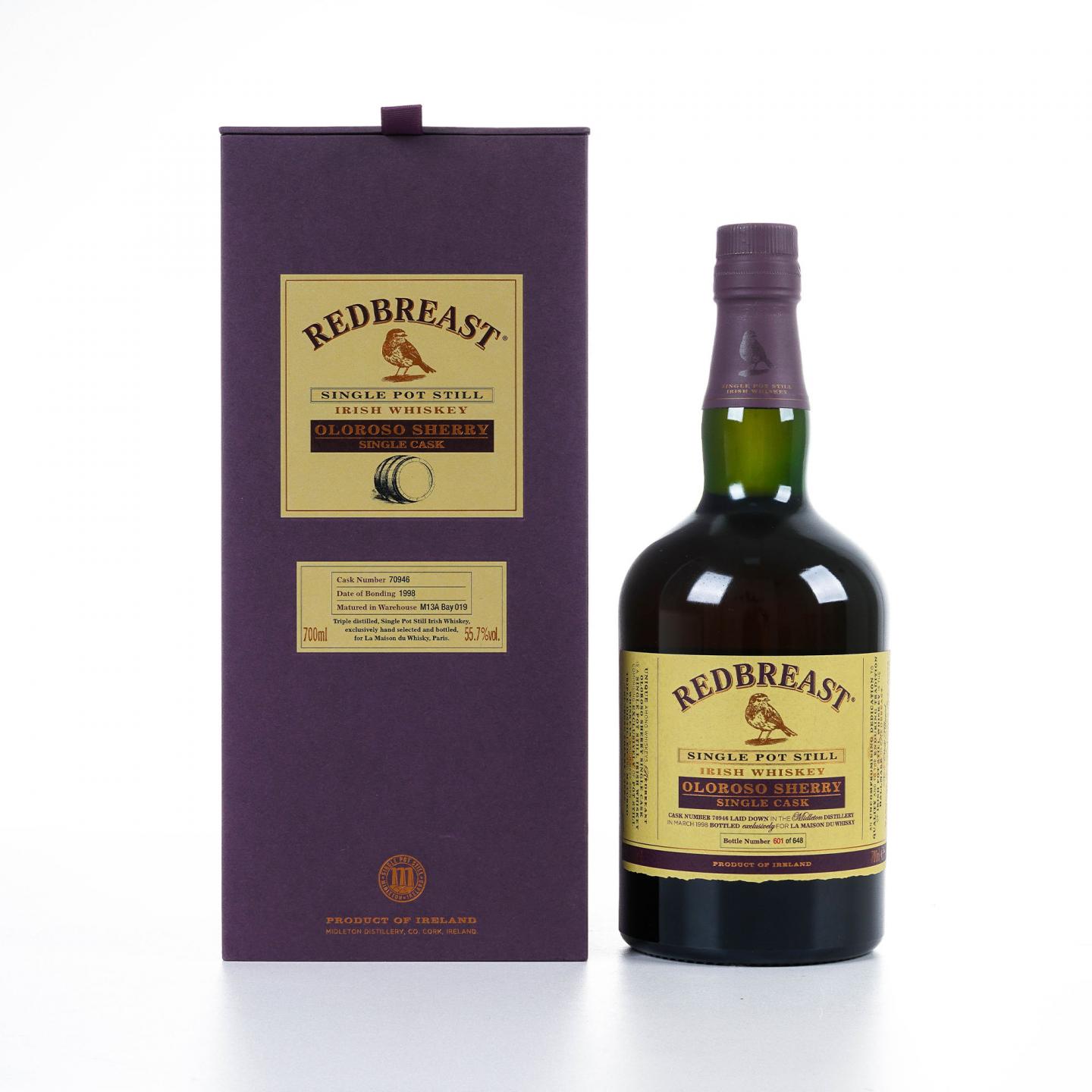 Redbreast 知更鸟 19年 1998-2017 雪莉单桶 LMDW限定