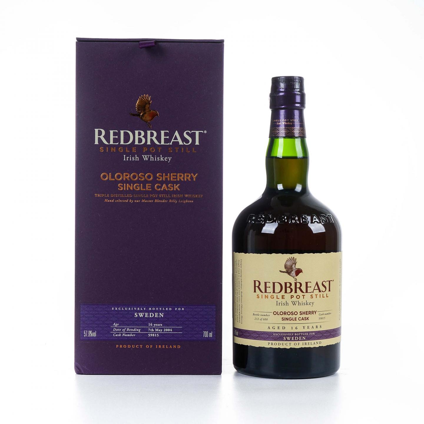 Redbreast 知更鸟 16年 2004 雪莉单桶 单壶威士忌 57.9%