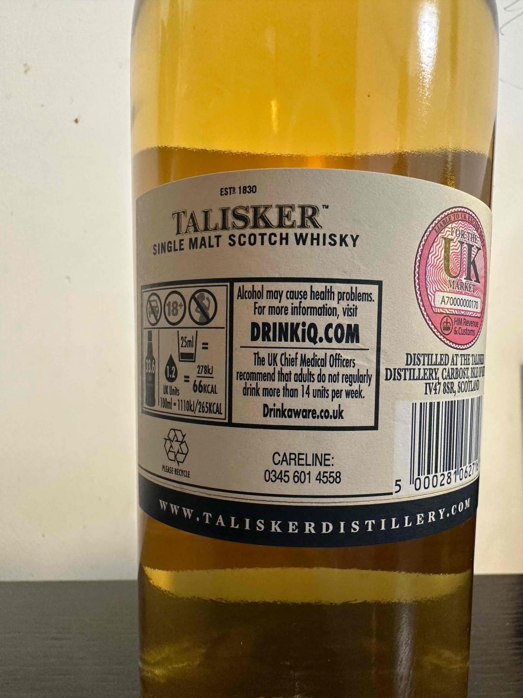 包邮.限量6000支,泰斯卡酒厂特别装瓶talisker