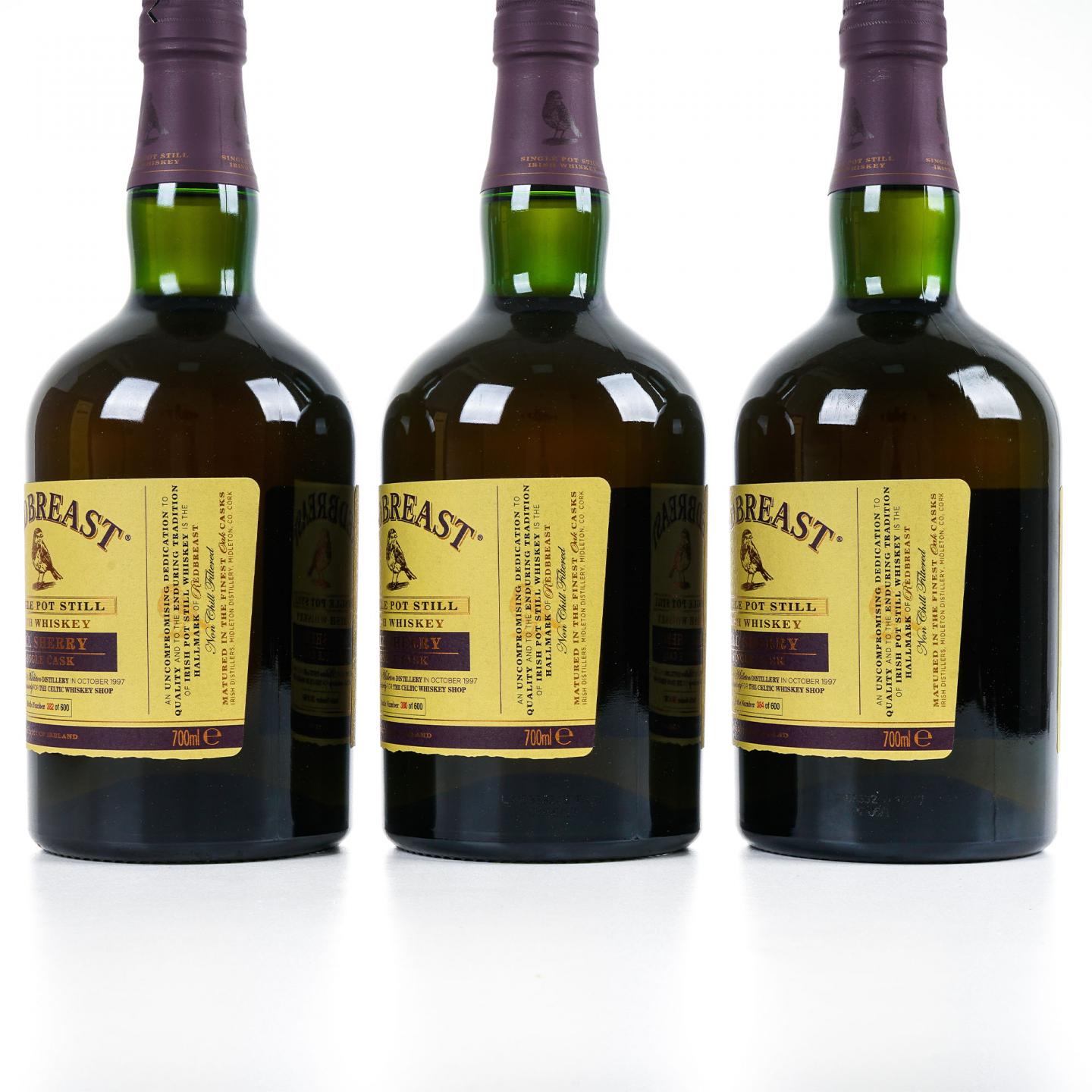 Redbreast 知更鸟 1997 雪莉单桶 单壶威士忌 3支组