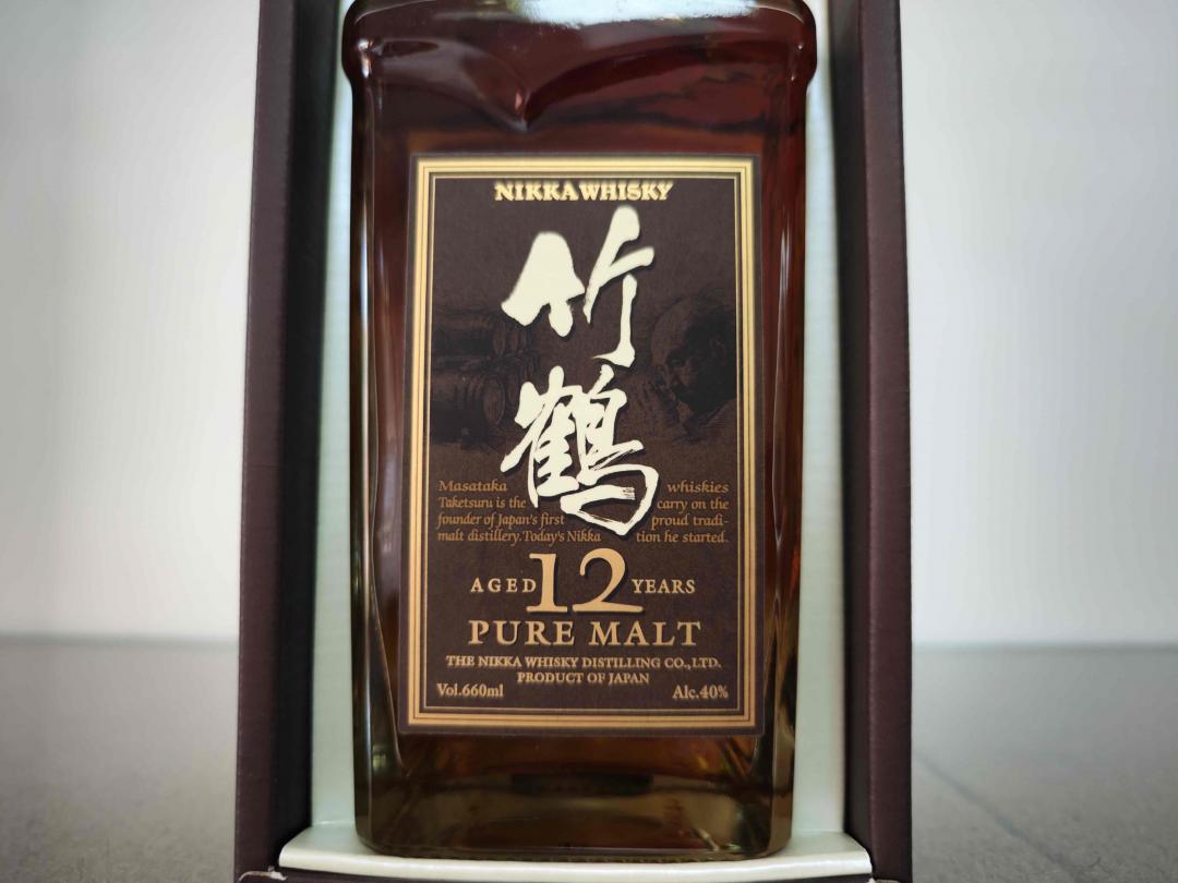 竹鹤12年 Pure Malt 角瓶首版