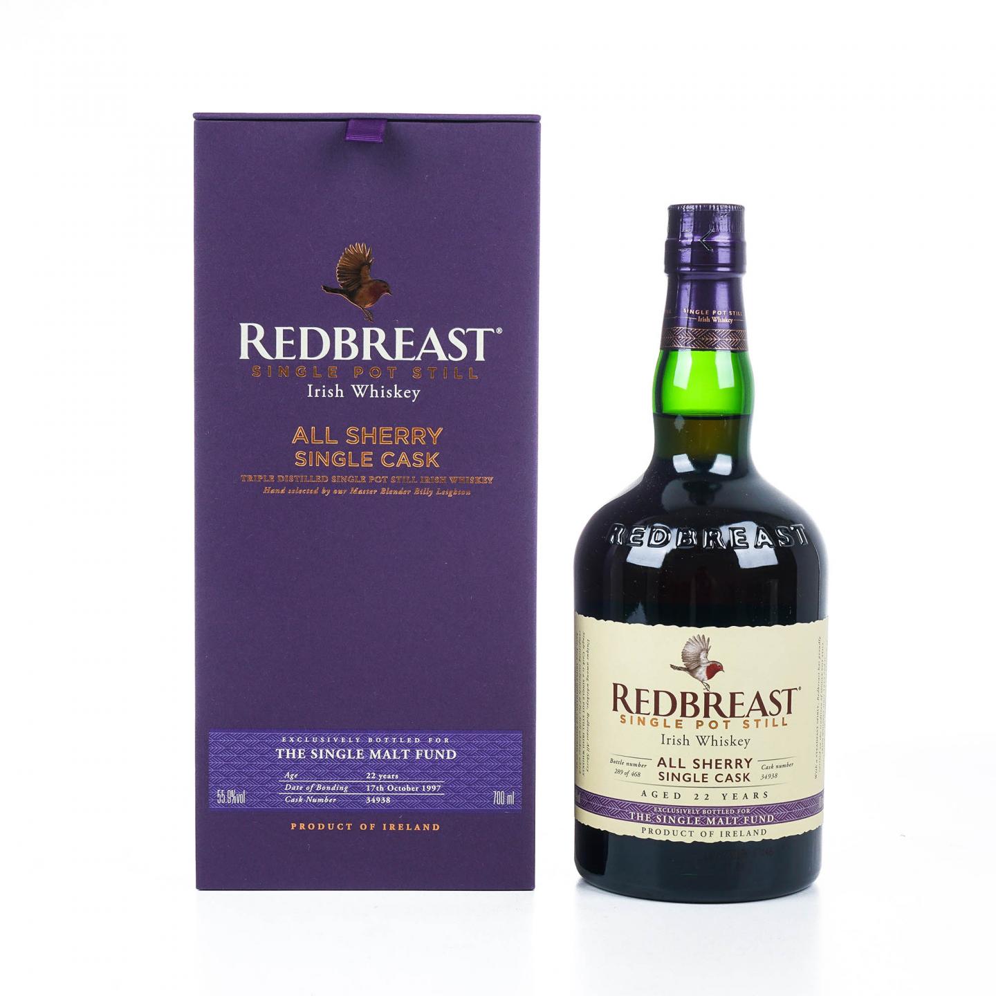 Redbreast 知更鸟 22年 1997 雪莉风味桶