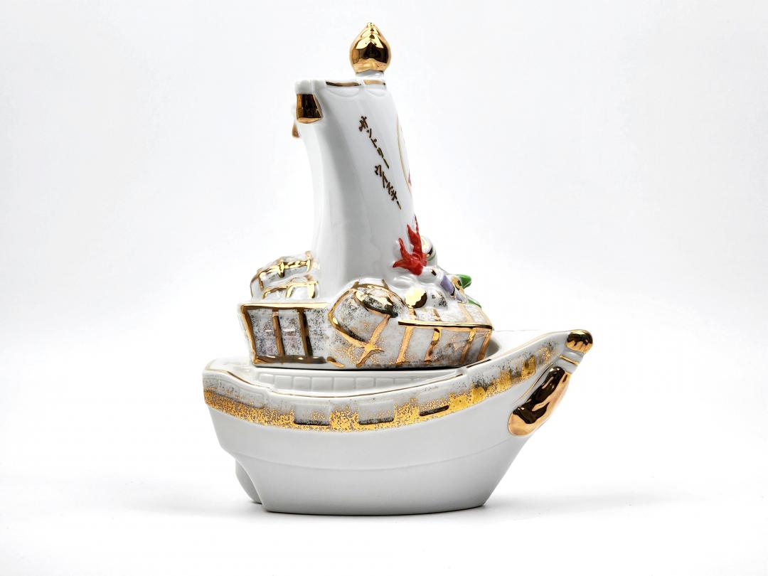 【恭喜发财】90年代初 山崎12年 绝版金花标「商业繁盛:宝船」有田烧单一麦芽日本威士忌