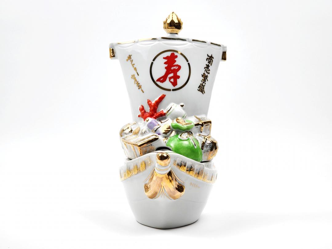 【恭喜发财】90年代初 山崎12年 绝版金花标「商业繁盛:宝船」有田烧单一麦芽日本威士忌