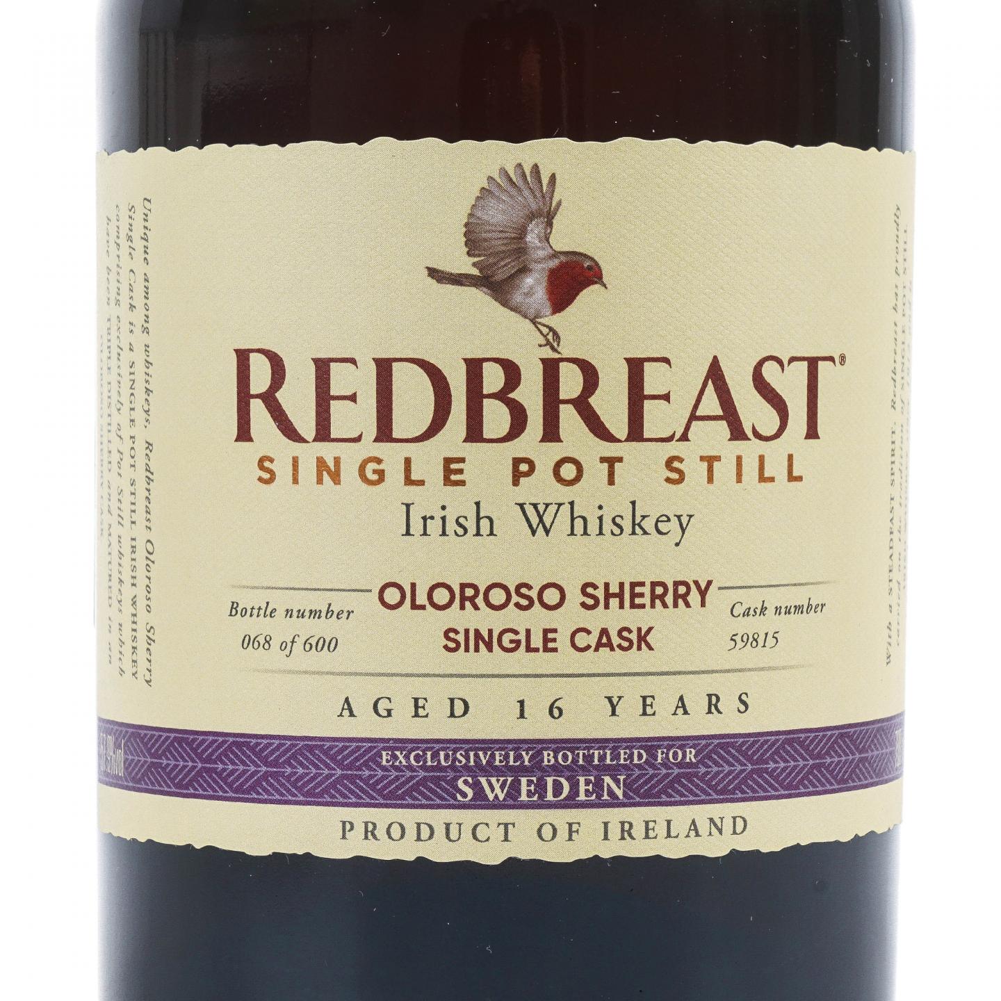 Redbreast 知更鸟 16年 2004 雪莉单桶 单壶威士忌