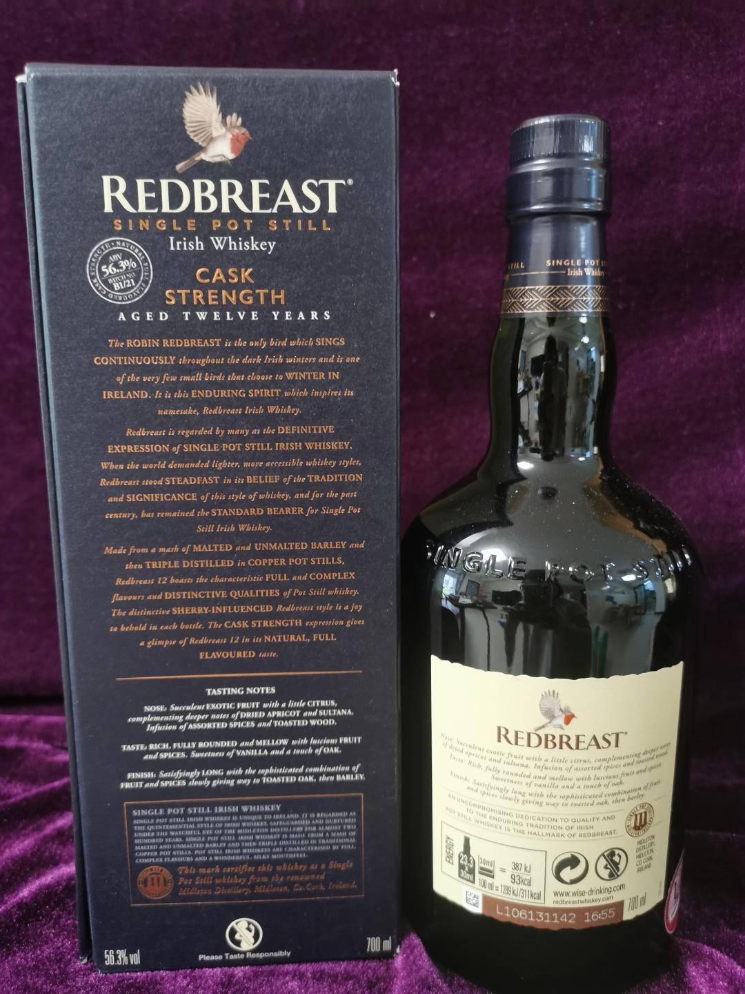 Redbreast 知更鸟12年桶强 No .B1/21