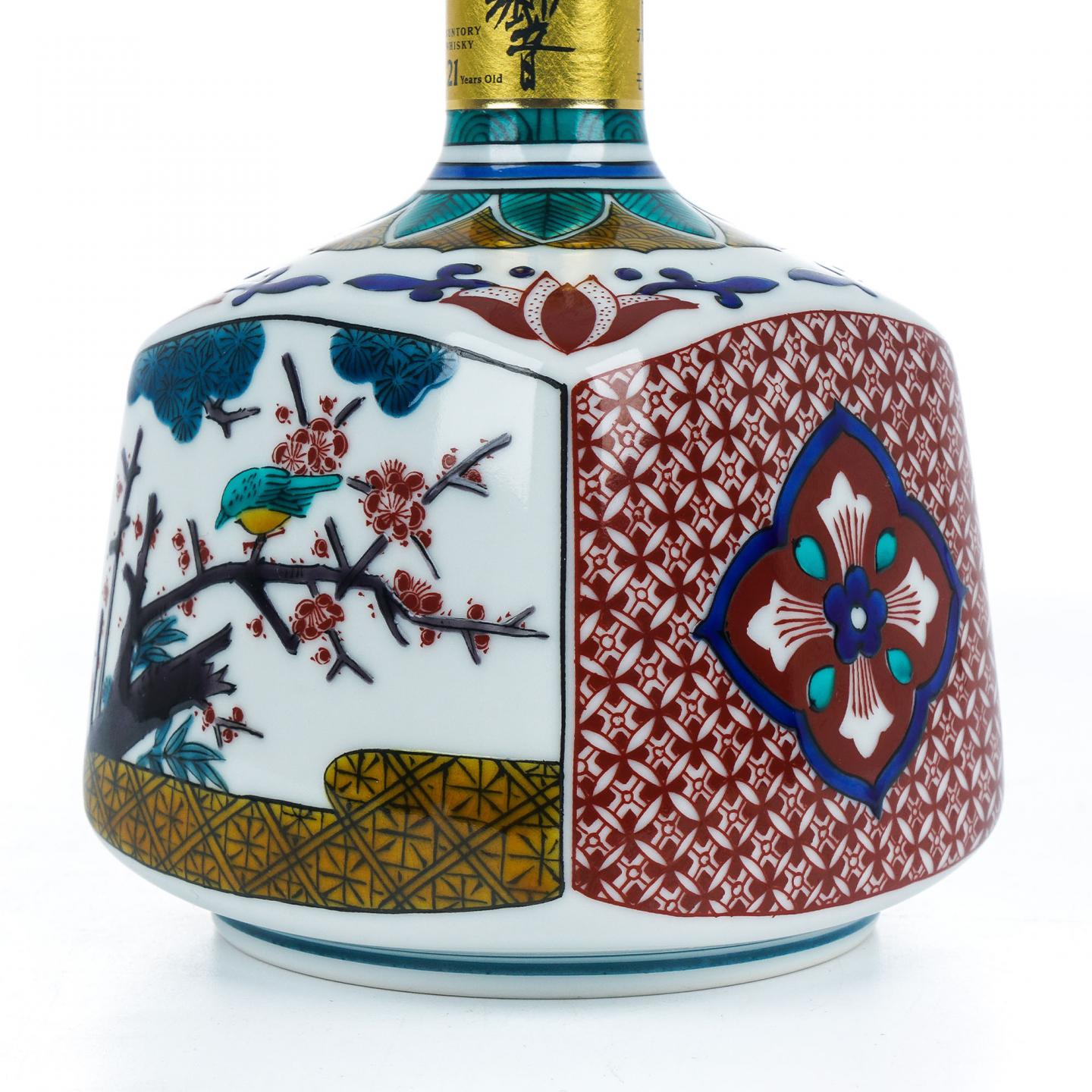 响 21年 九谷烧 古九谷风花鸟图 600ml