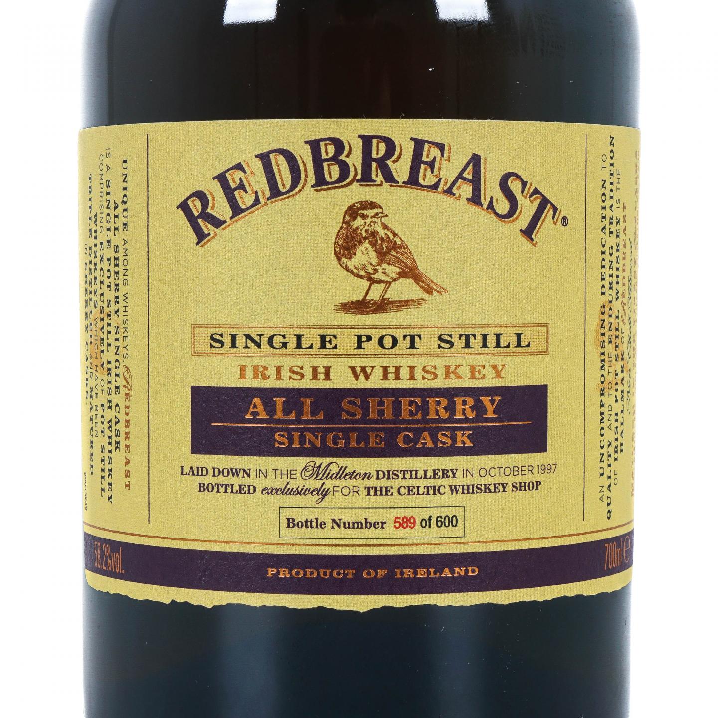 Redbreast 知更鸟 1997 20年 雪莉单桶 单壶威士忌