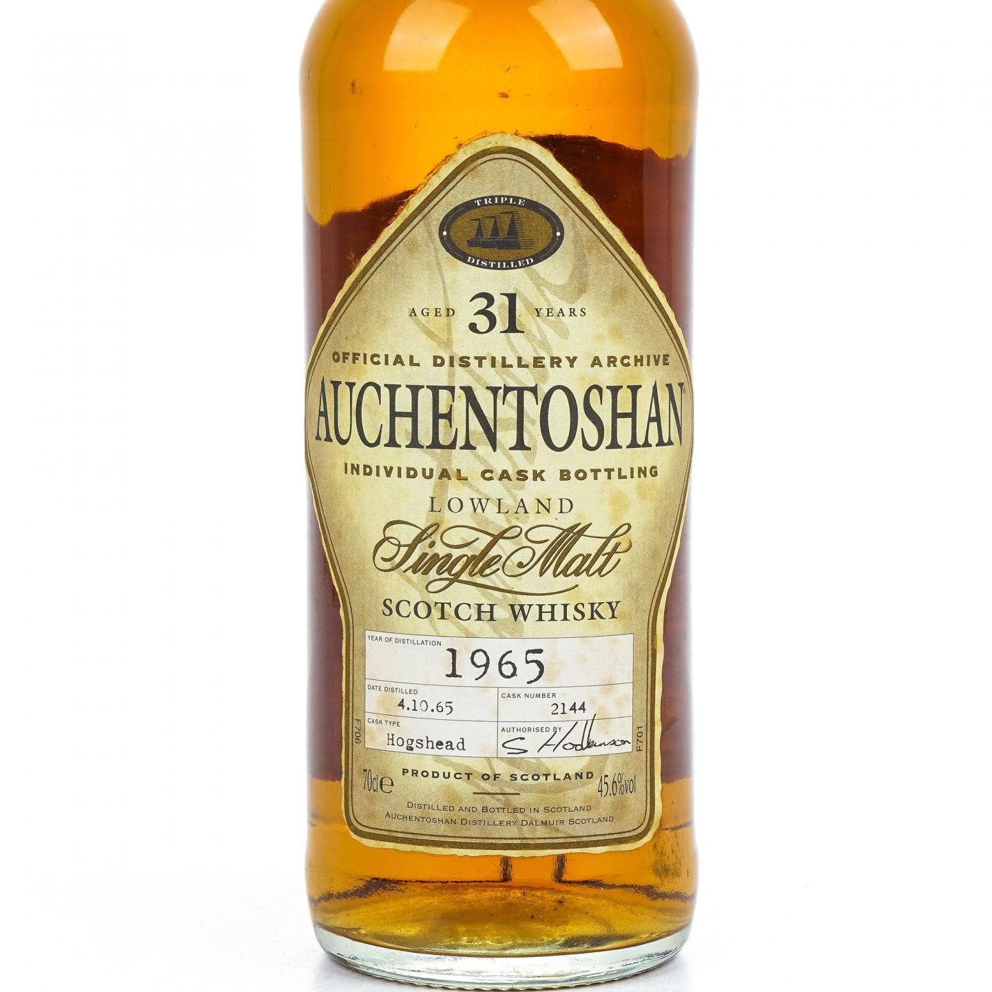 Auchentoshan 欧肯特轩31年1965 单桶#2144_拍卖-酒虫网