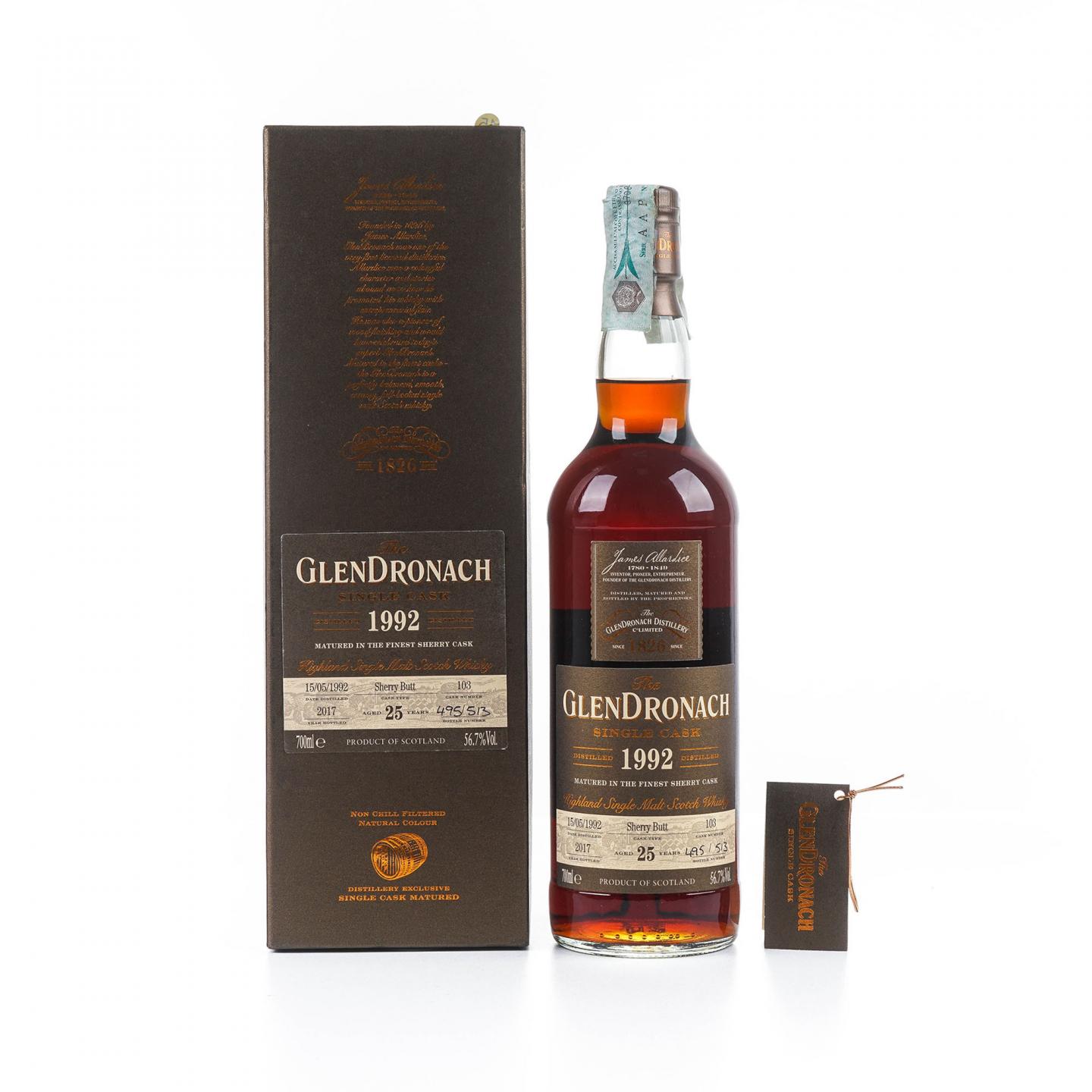 Glendronach 格兰多纳 25年 1992-2017 雪莉单桶#103