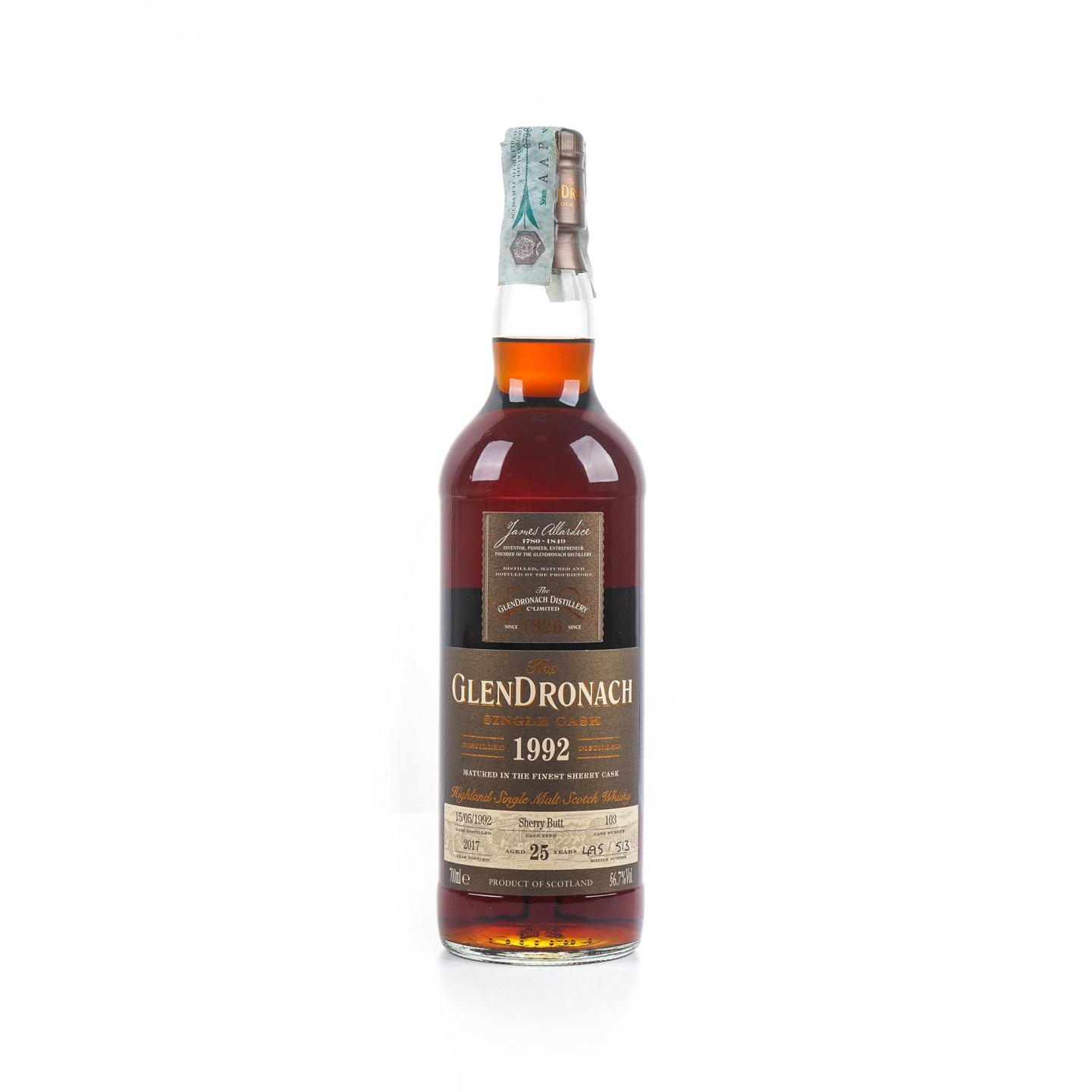 Glendronach 格兰多纳 25年 1992-2017 雪莉单桶#103