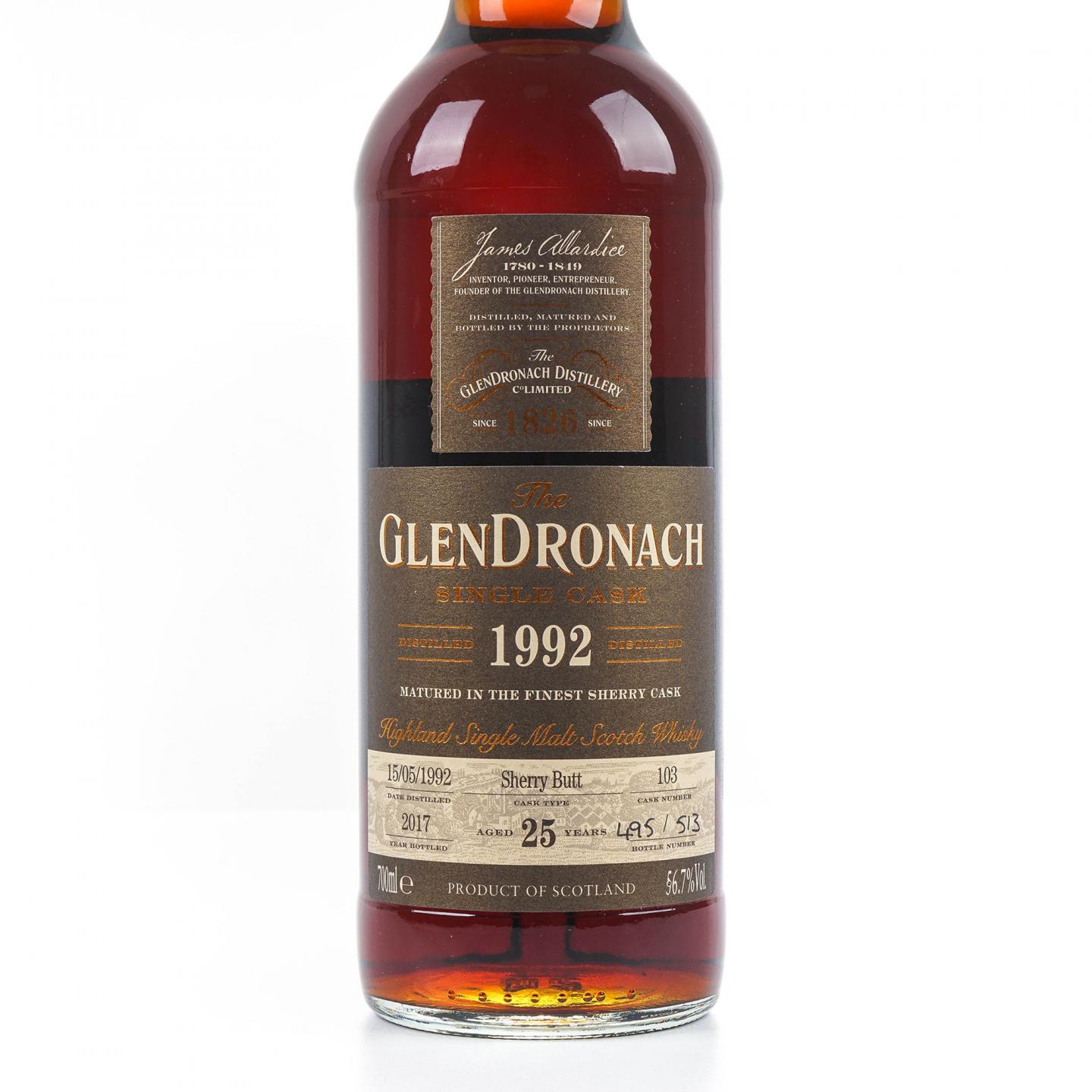 Glendronach 格兰多纳 25年 1992-2017 雪莉单桶#103