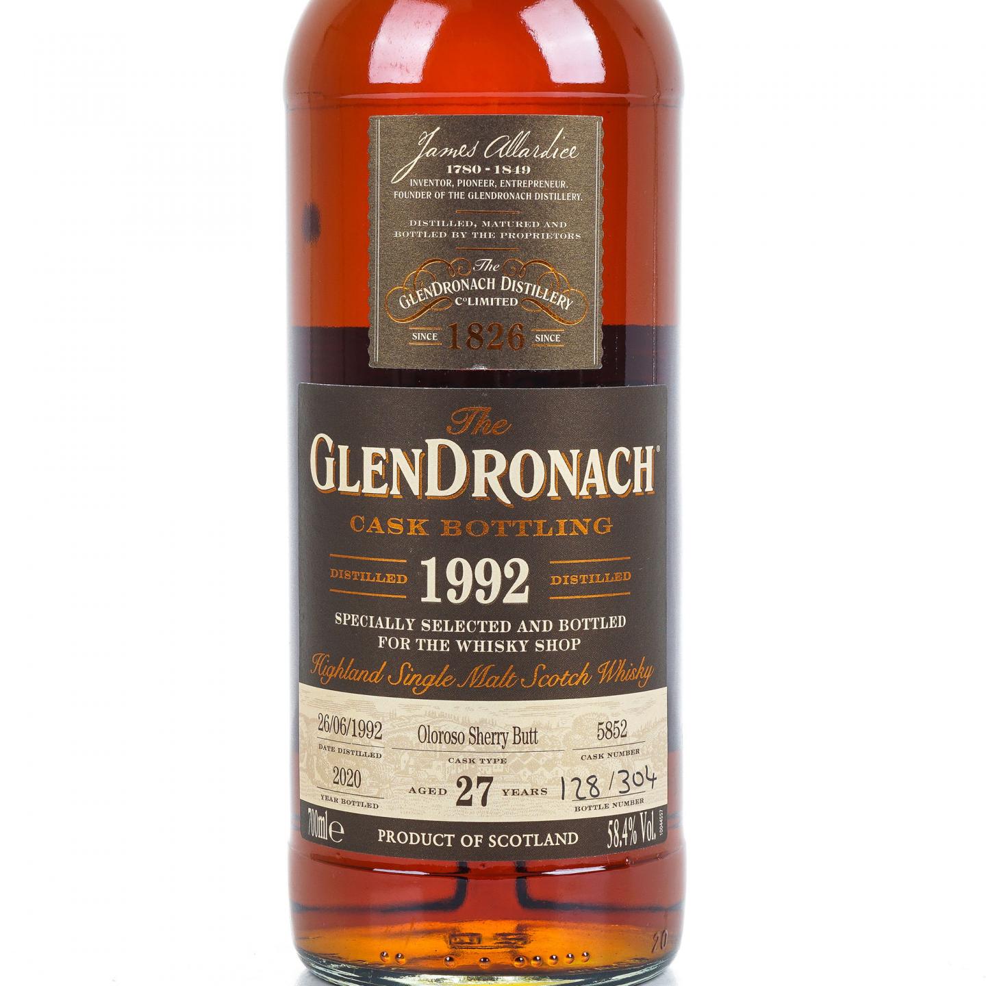 Glendronach 格兰多纳 27年 1992-2020 雪莉单桶#5852