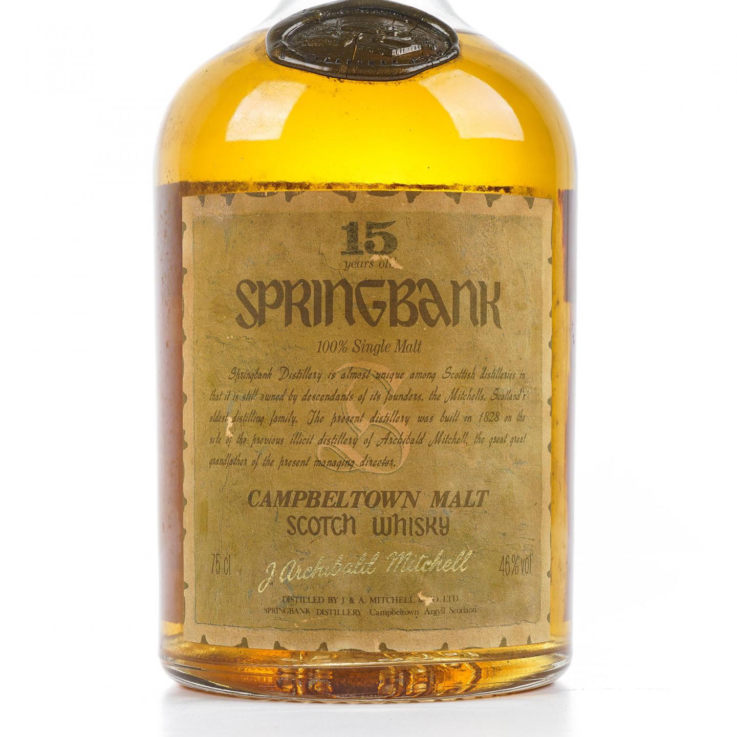 Springbank 云顶 15年 邮票标 75cl