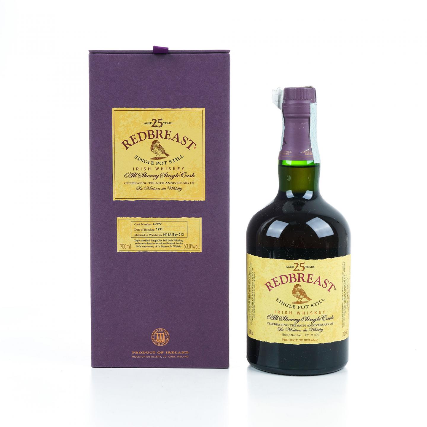 Redbreast 知更鸟 25年 1991 单桶 LMDW 60周年纪念