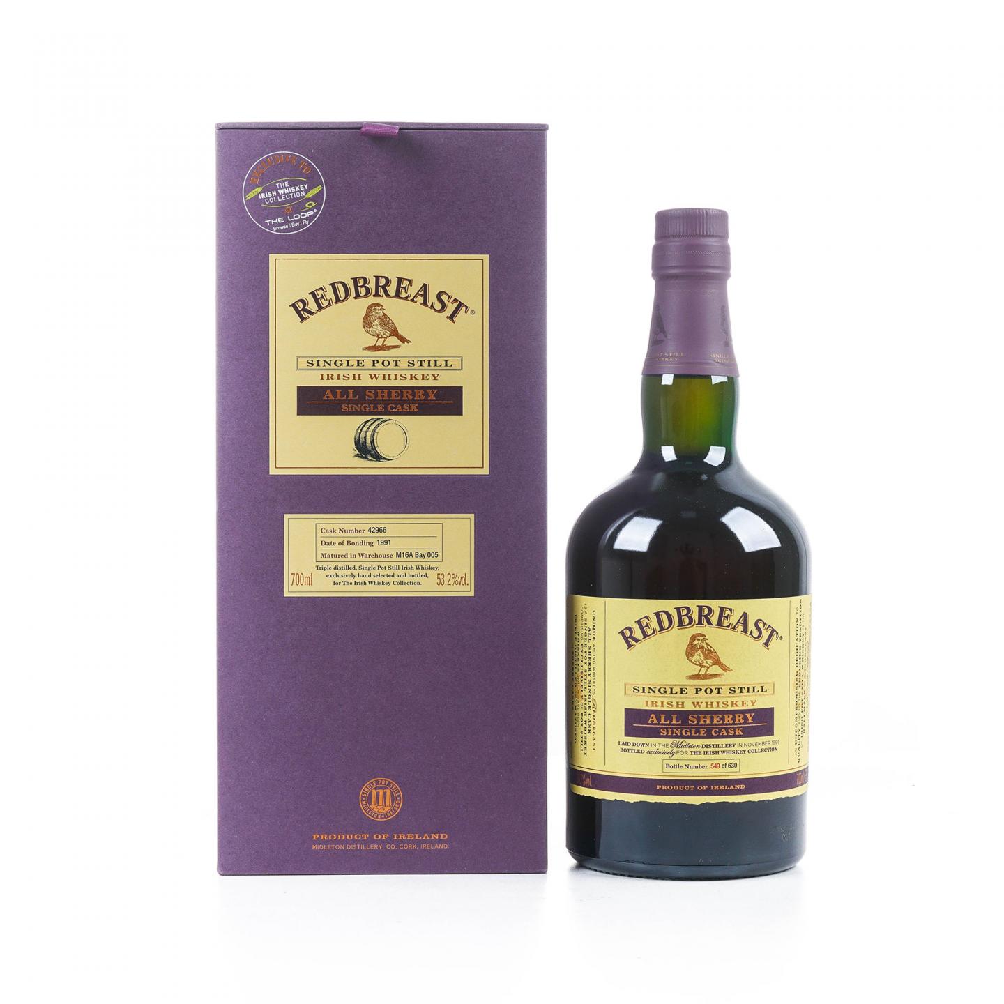 Redbreast 知更鸟 1991-2017 雪莉单桶 单壶威士忌