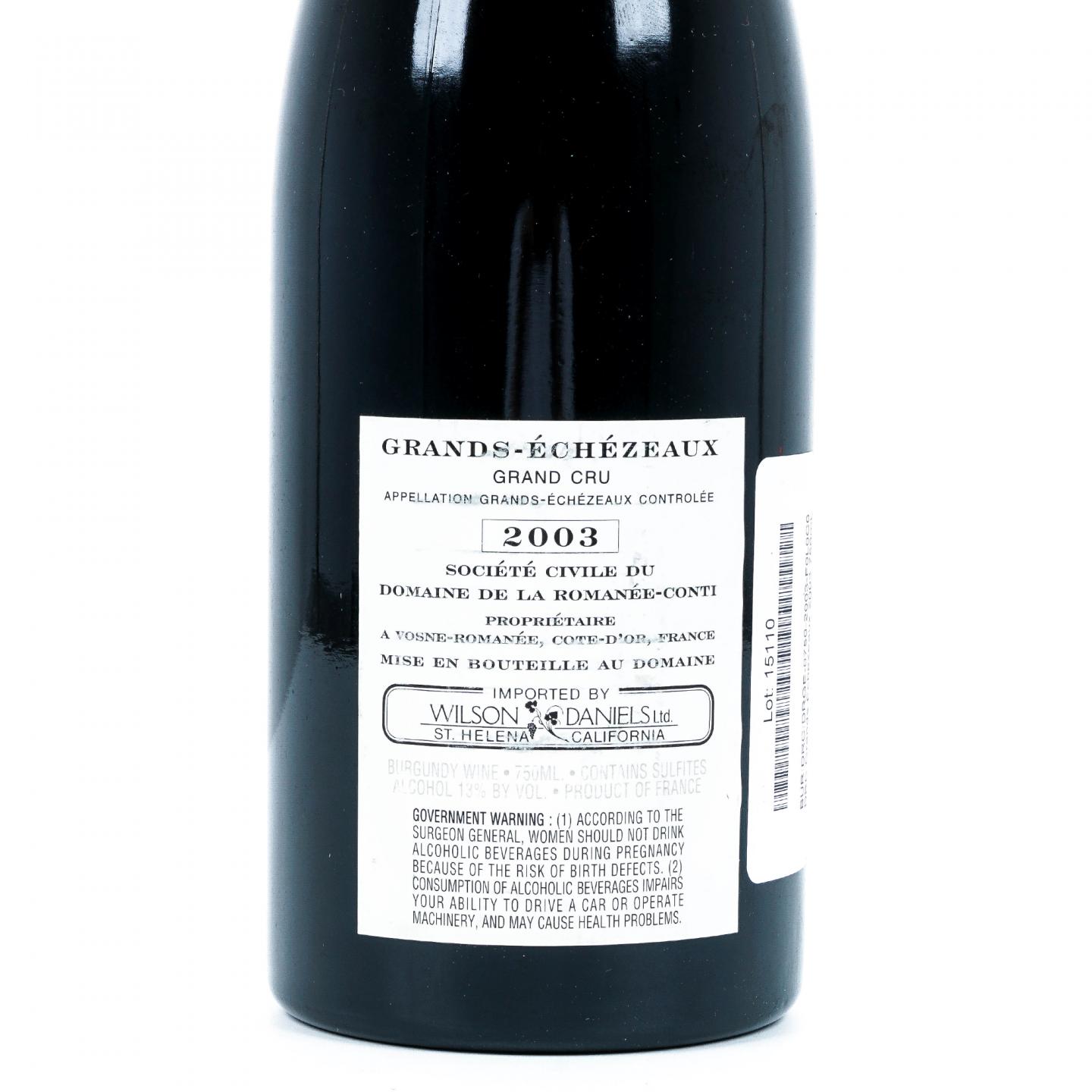 罗曼尼·康帝 2003 大伊瑟索特级园 红葡萄酒