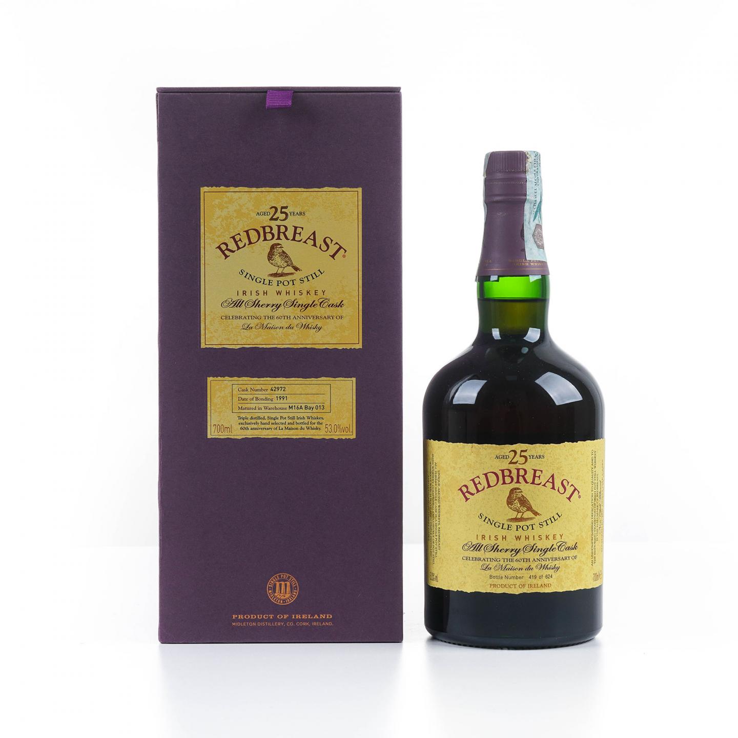 Redbreast 知更鸟 25年 1991 雪莉单桶 LMDW 60周年纪念