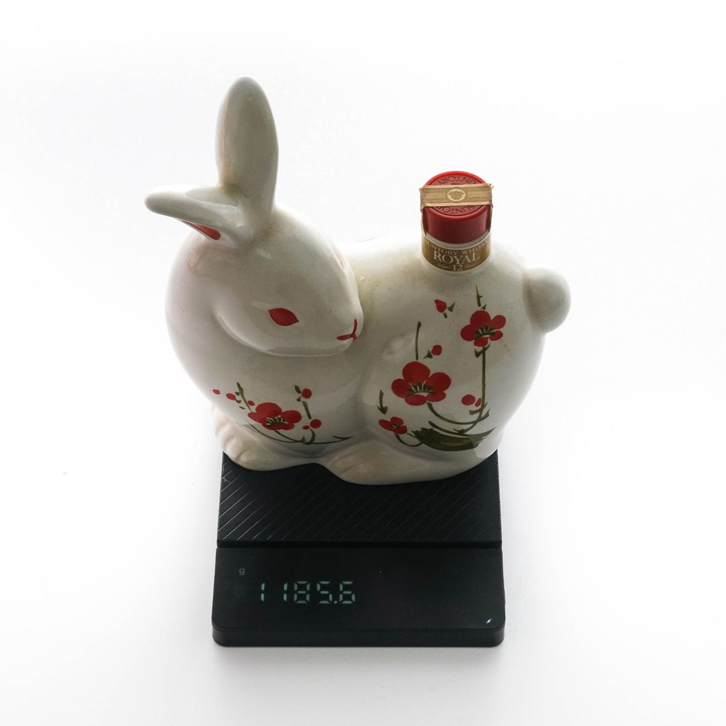 三得利 12年 1999生肖兔陶瓷瓶 绝版金花标