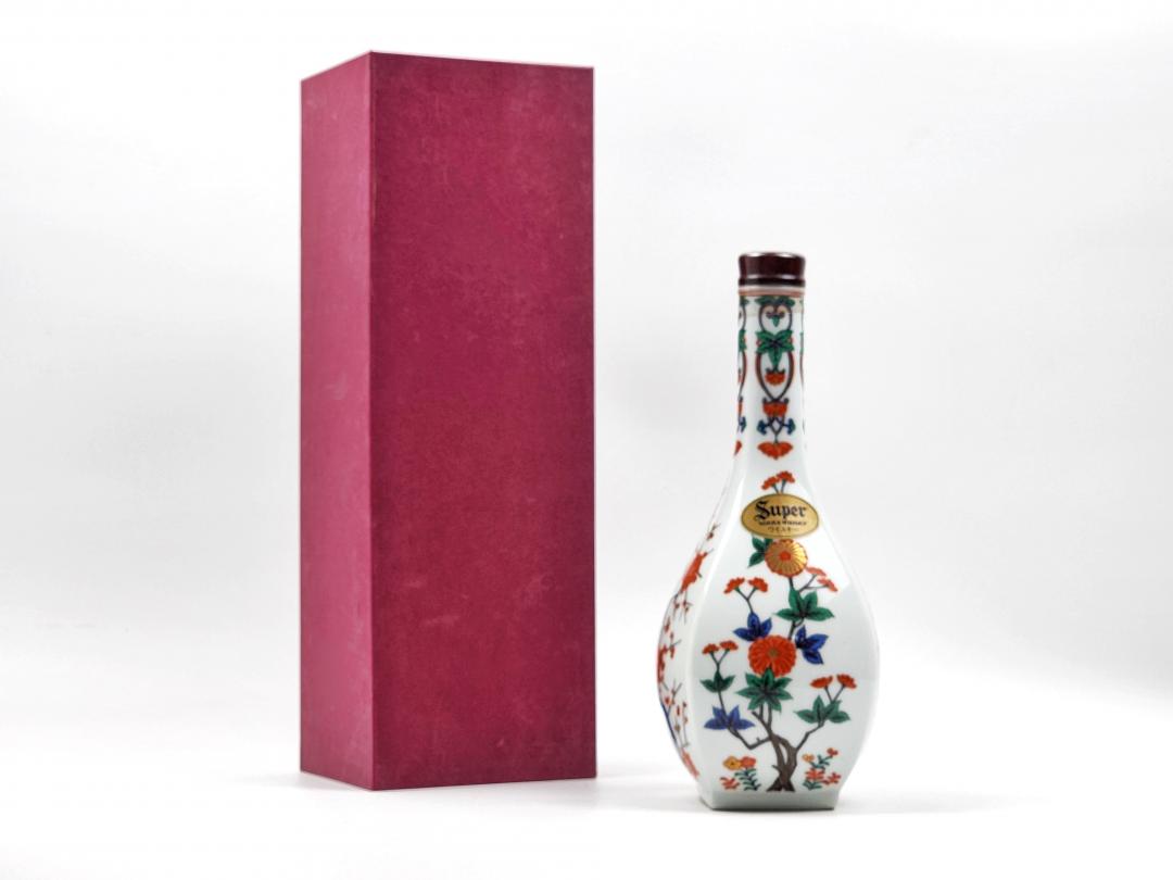 【雅致陶瓷】80年代 Nikka 绝版四季花卉祥草文有田烧陶瓷瓶日本威士忌