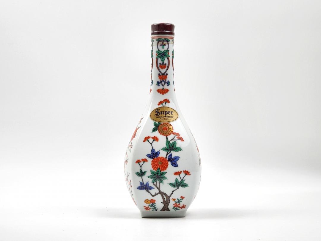 【雅致陶瓷】80年代 Nikka 绝版四季花卉祥草文有田烧陶瓷瓶日本威士忌