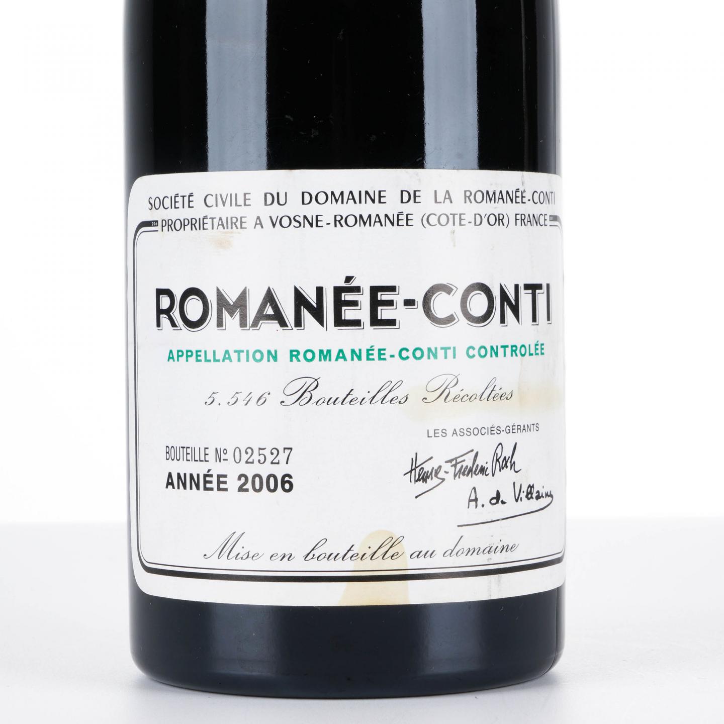 罗曼尼·康帝2006 罗曼尼康帝特级园红葡萄酒_拍卖-酒虫网