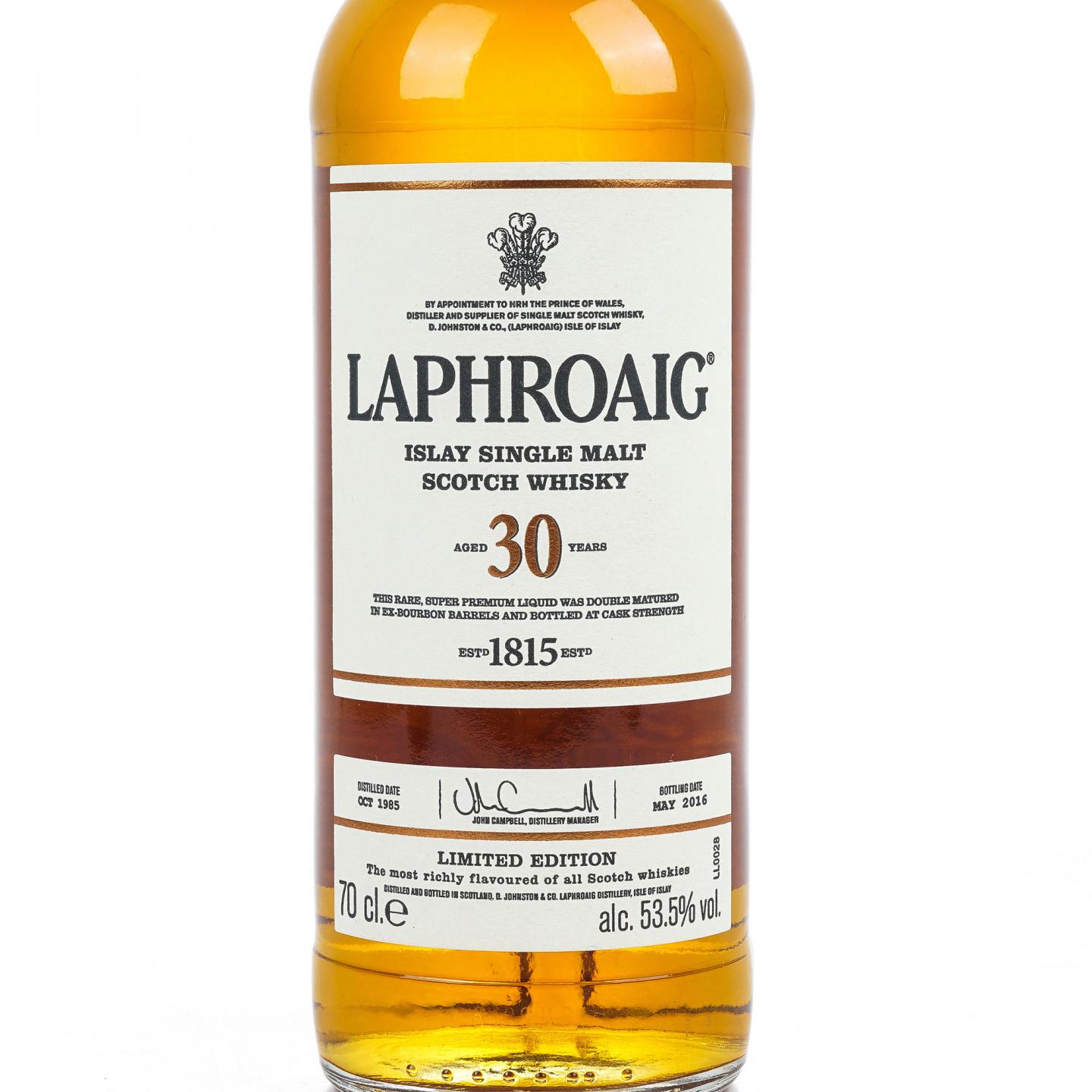 Laphroaig 拉弗格 30年 1985-2016 53.5%