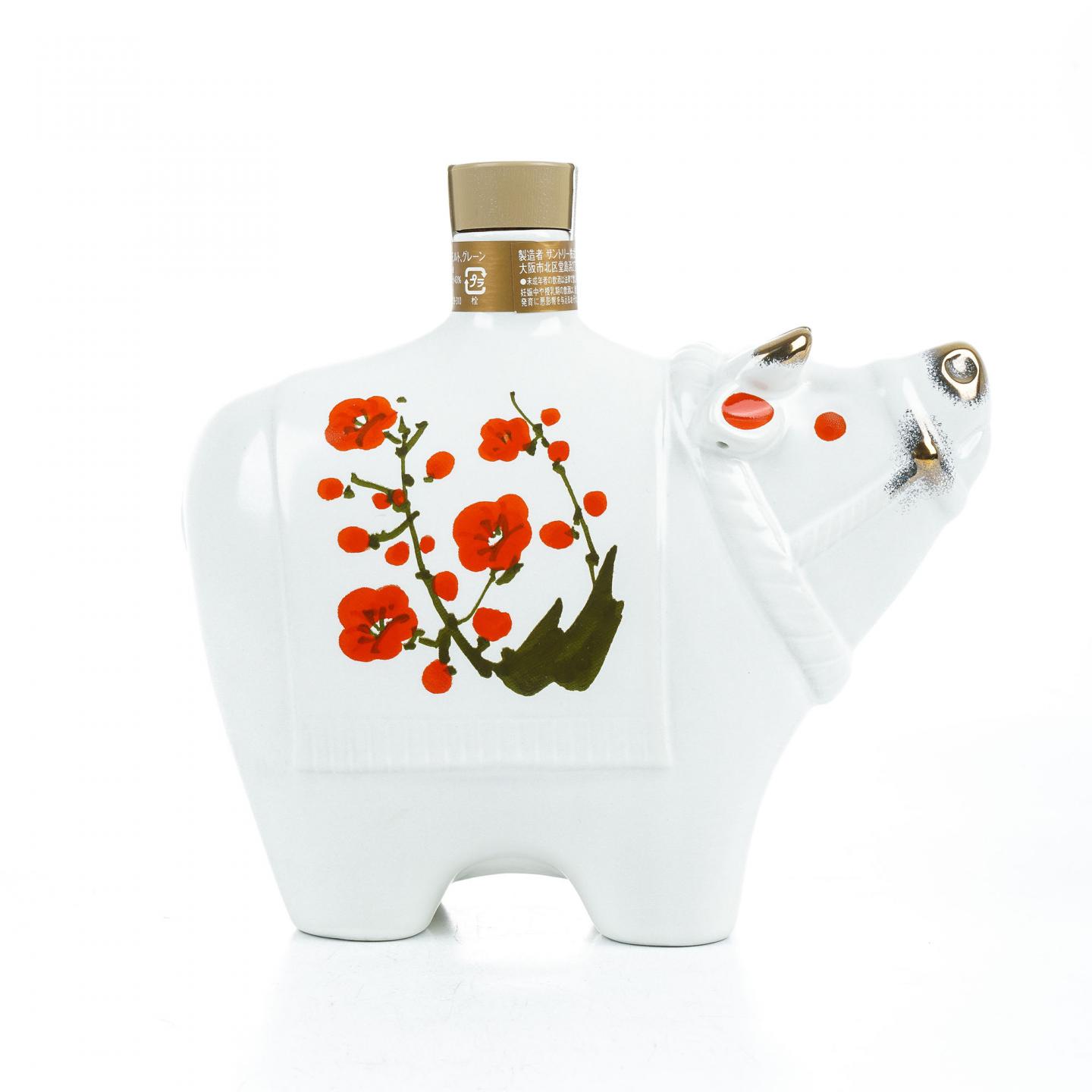 三得利 2009 生肖牛 金花标 陶瓷瓶 600ml