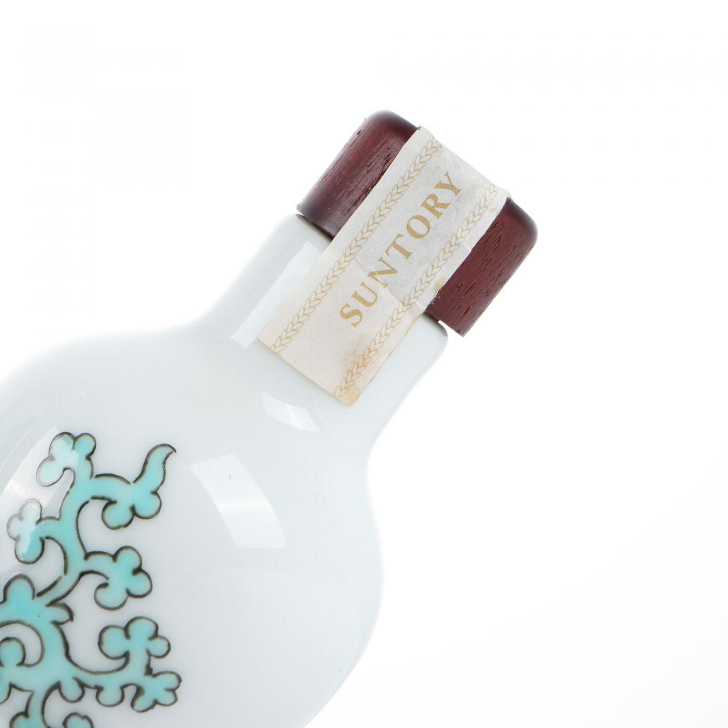 サントリーウイスキー有田焼染錦福寿文乳首徳利瓶藍 サントリー