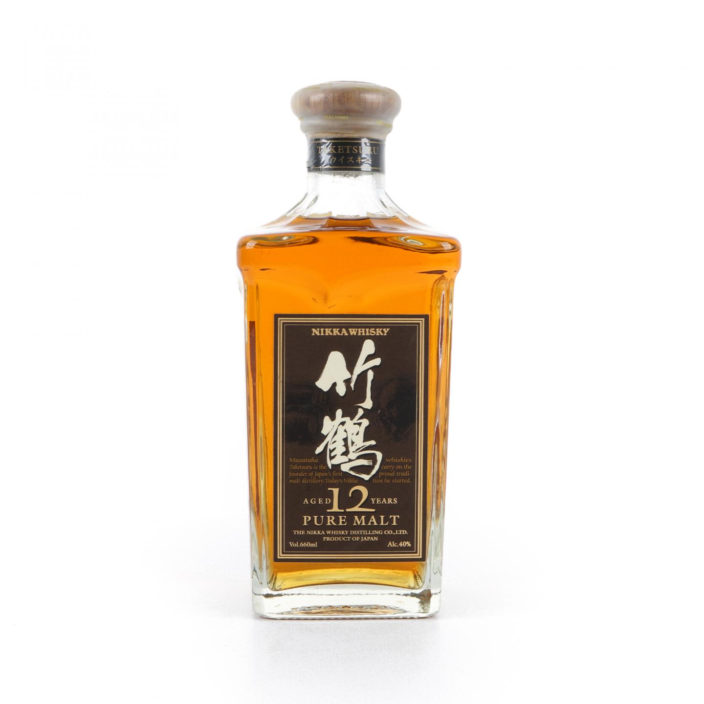 竹鹤12年Pure Malt 角瓶660ml_拍卖-酒虫网