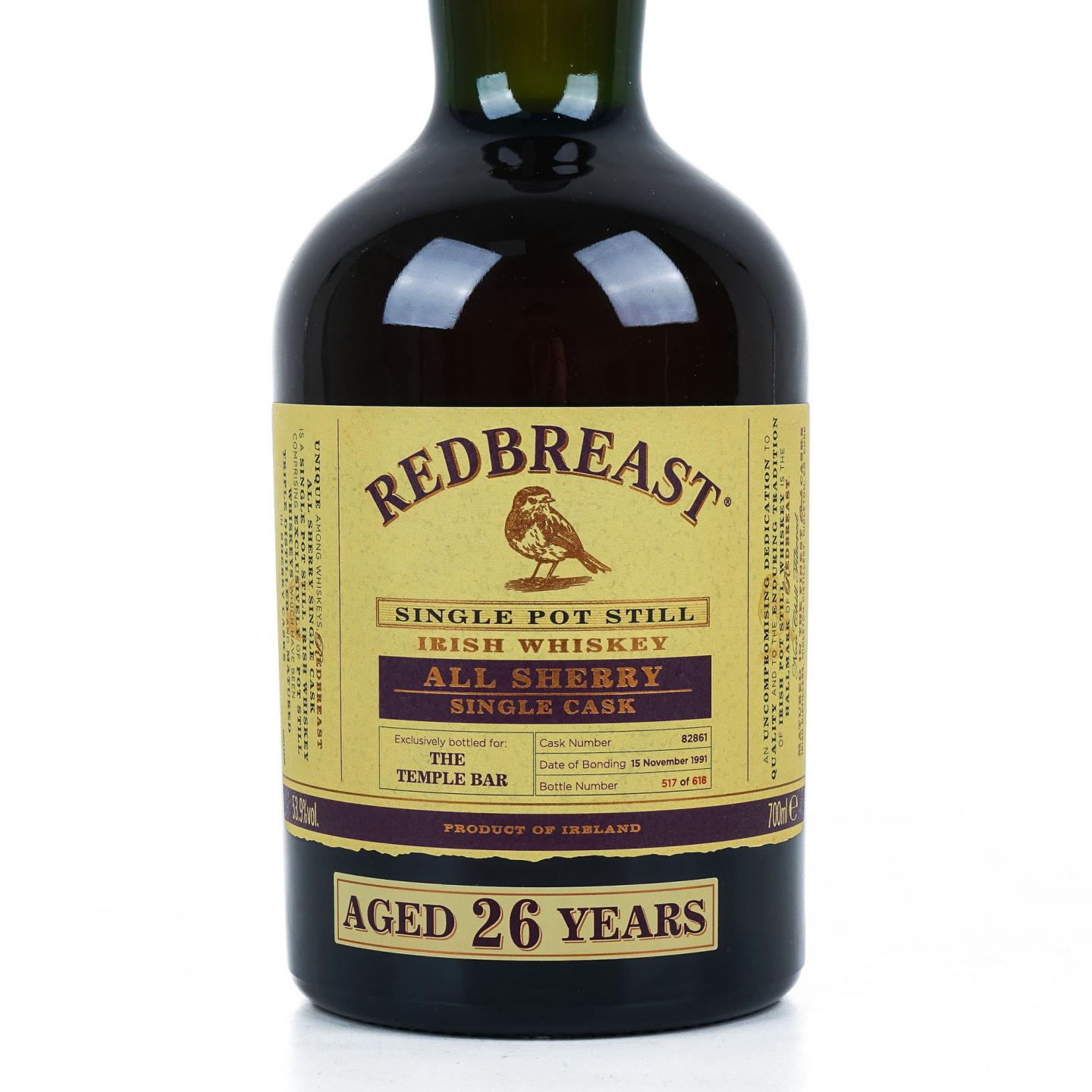 Redbreast 知更鸟 26年 1991 雪莉单桶 单壶威士忌
