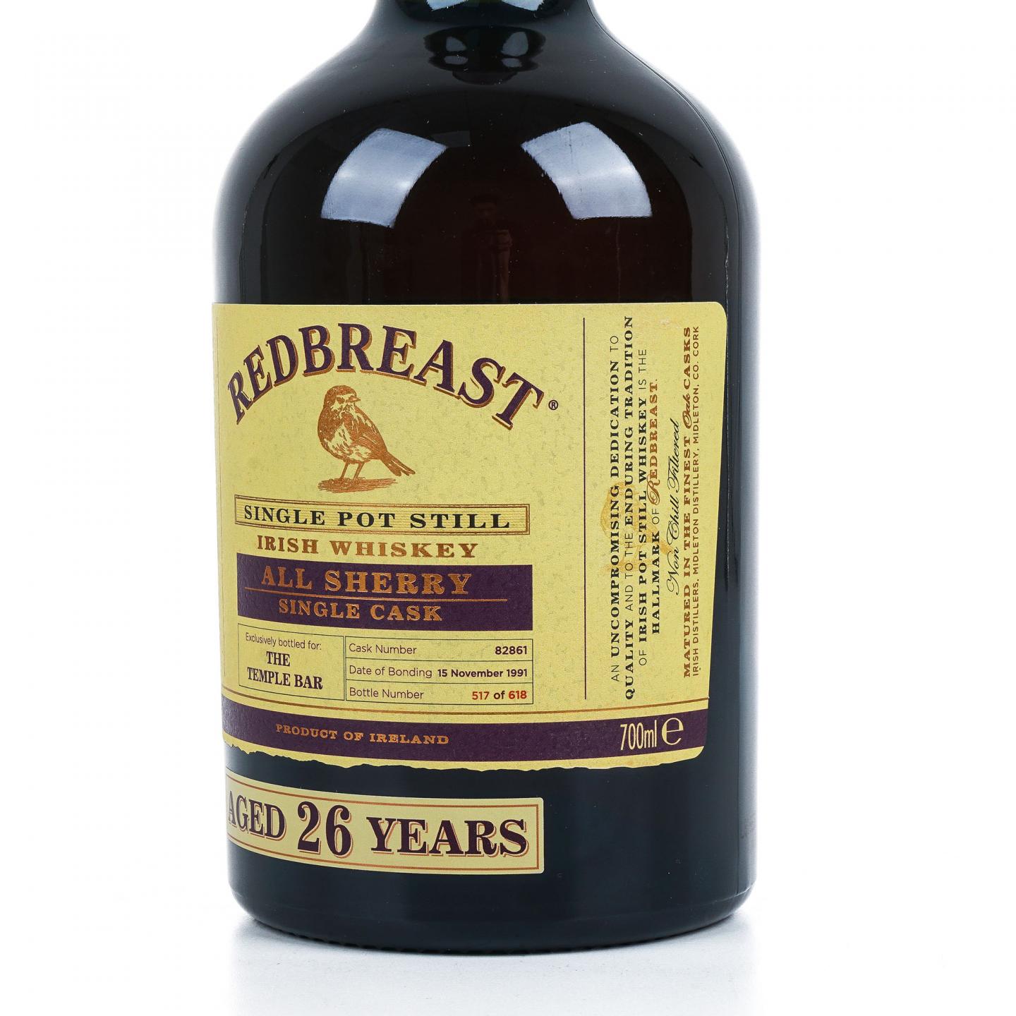 Redbreast 知更鸟 26年 1991 雪莉单桶 单壶威士忌