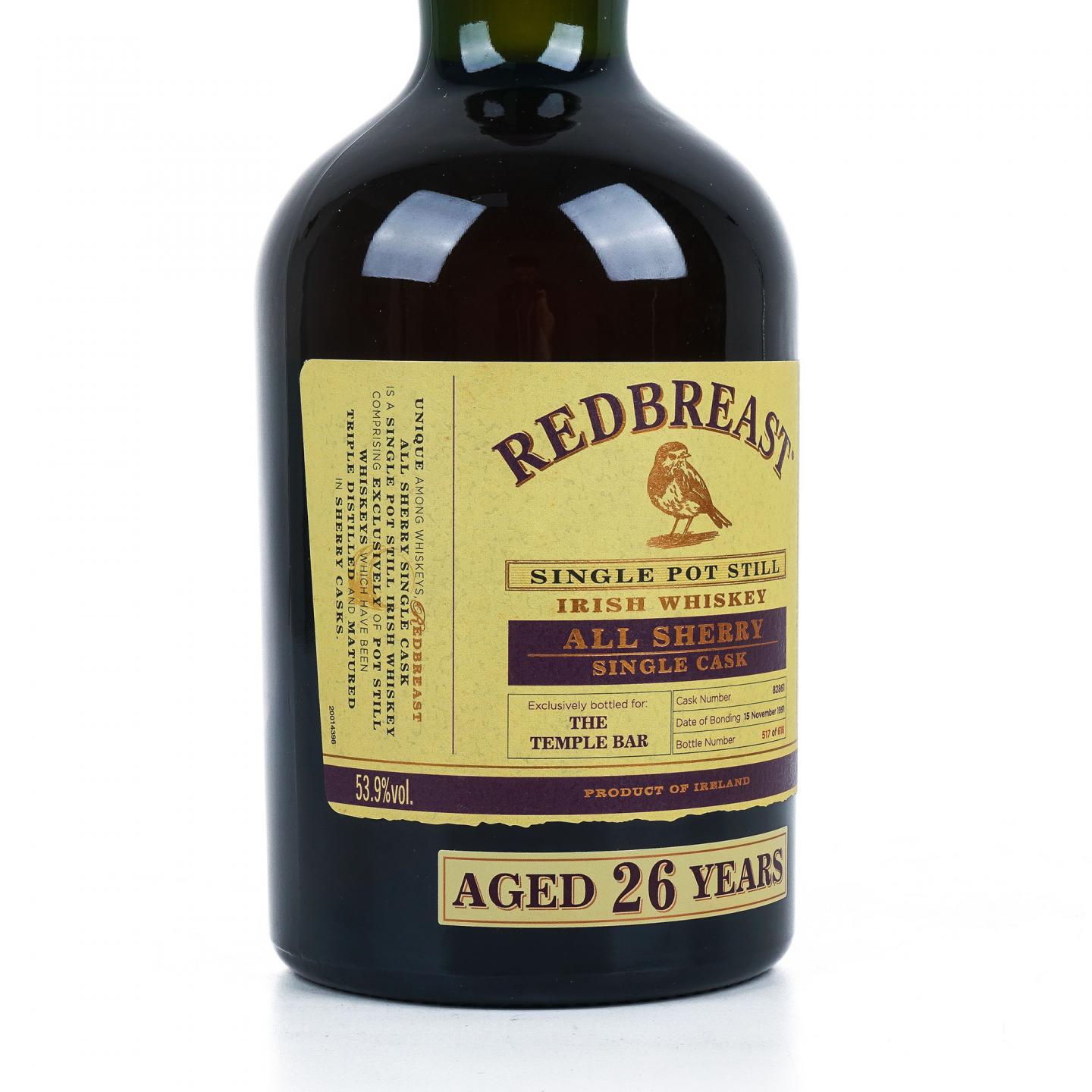 Redbreast 知更鸟 26年 1991 雪莉单桶 单壶威士忌
