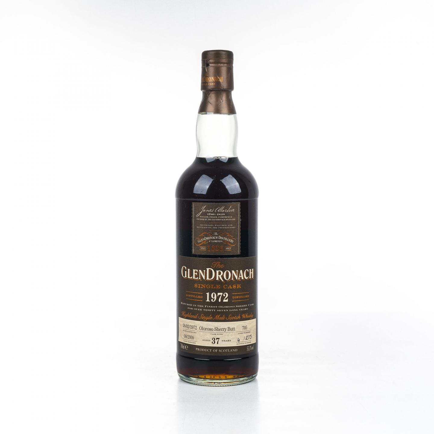 Glendronach 格兰多纳 37年 1972-2009 雪莉单桶#705