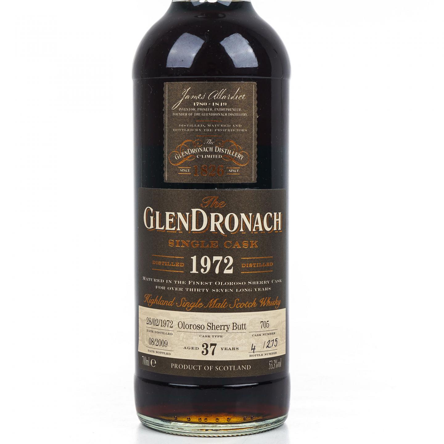 Glendronach 格兰多纳 37年 1972-2009 雪莉单桶#705