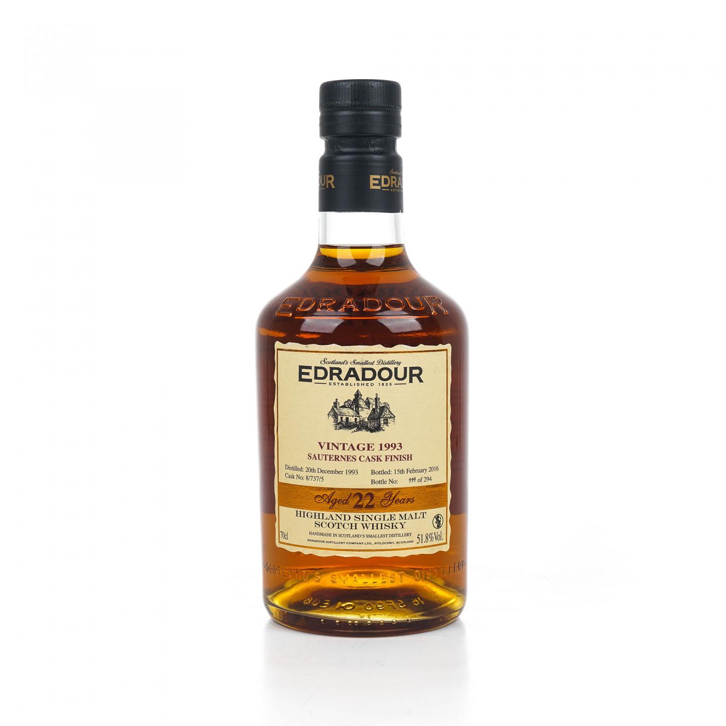 Edradour 埃德拉多尔 22年 1993 Vintage 苏玳桶后熟