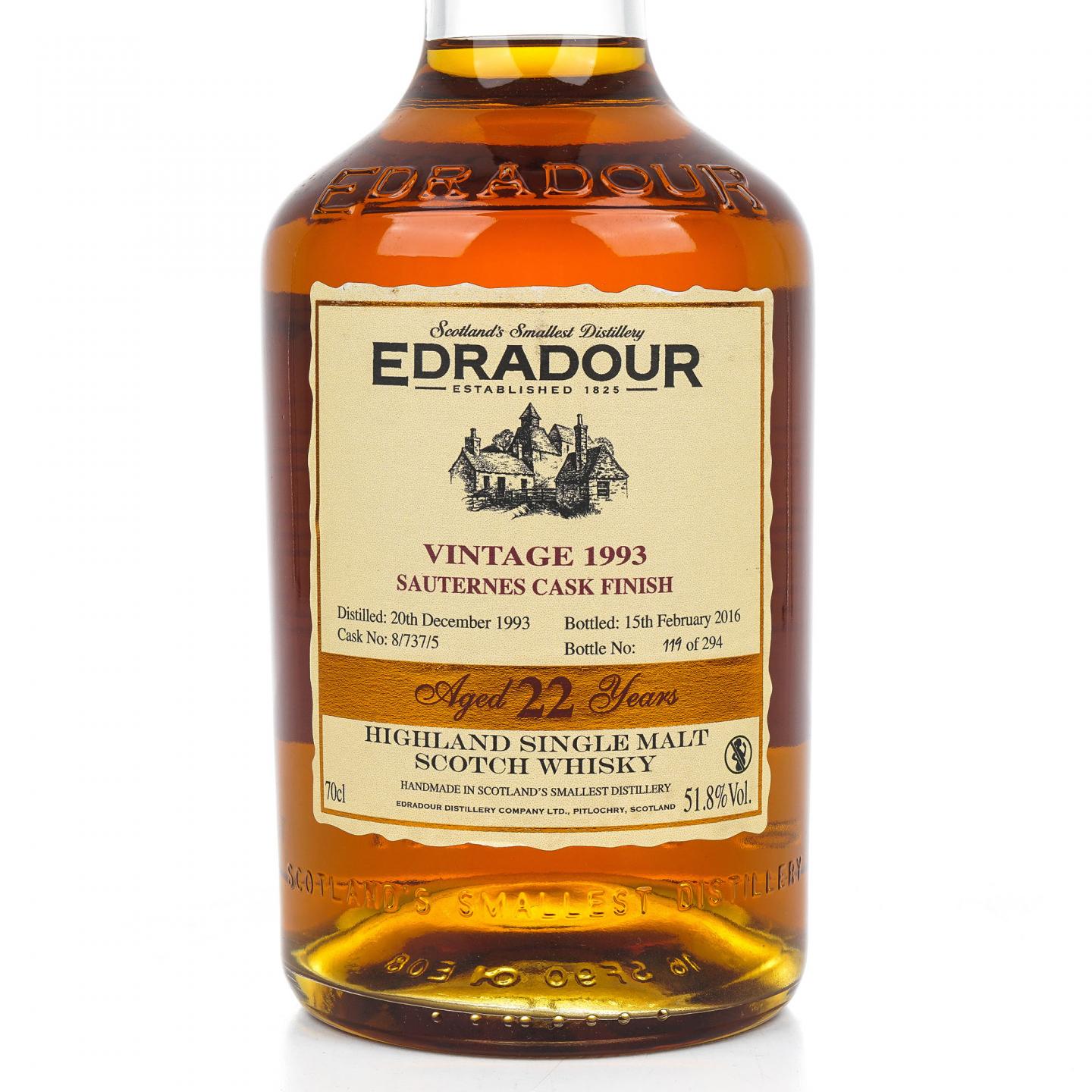 Edradour 埃德拉多尔 22年 1993 Vintage 苏玳桶后熟
