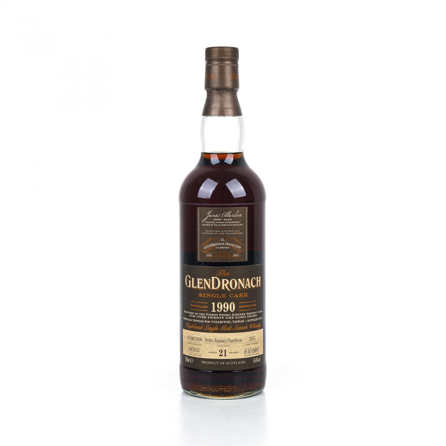 Glendronach 格兰多纳 21年 1990-2012 雪莉单桶#2331