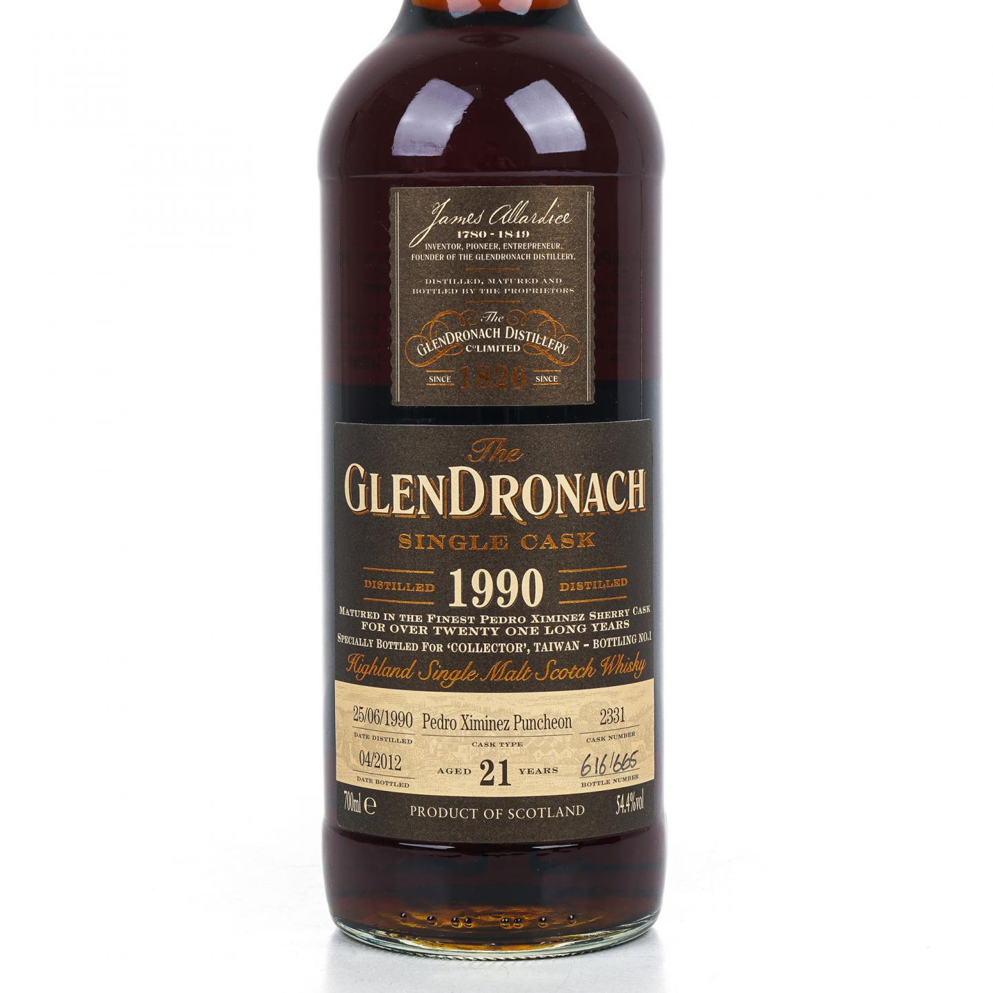 Glendronach 格兰多纳 21年 1990-2012 雪莉单桶#2331