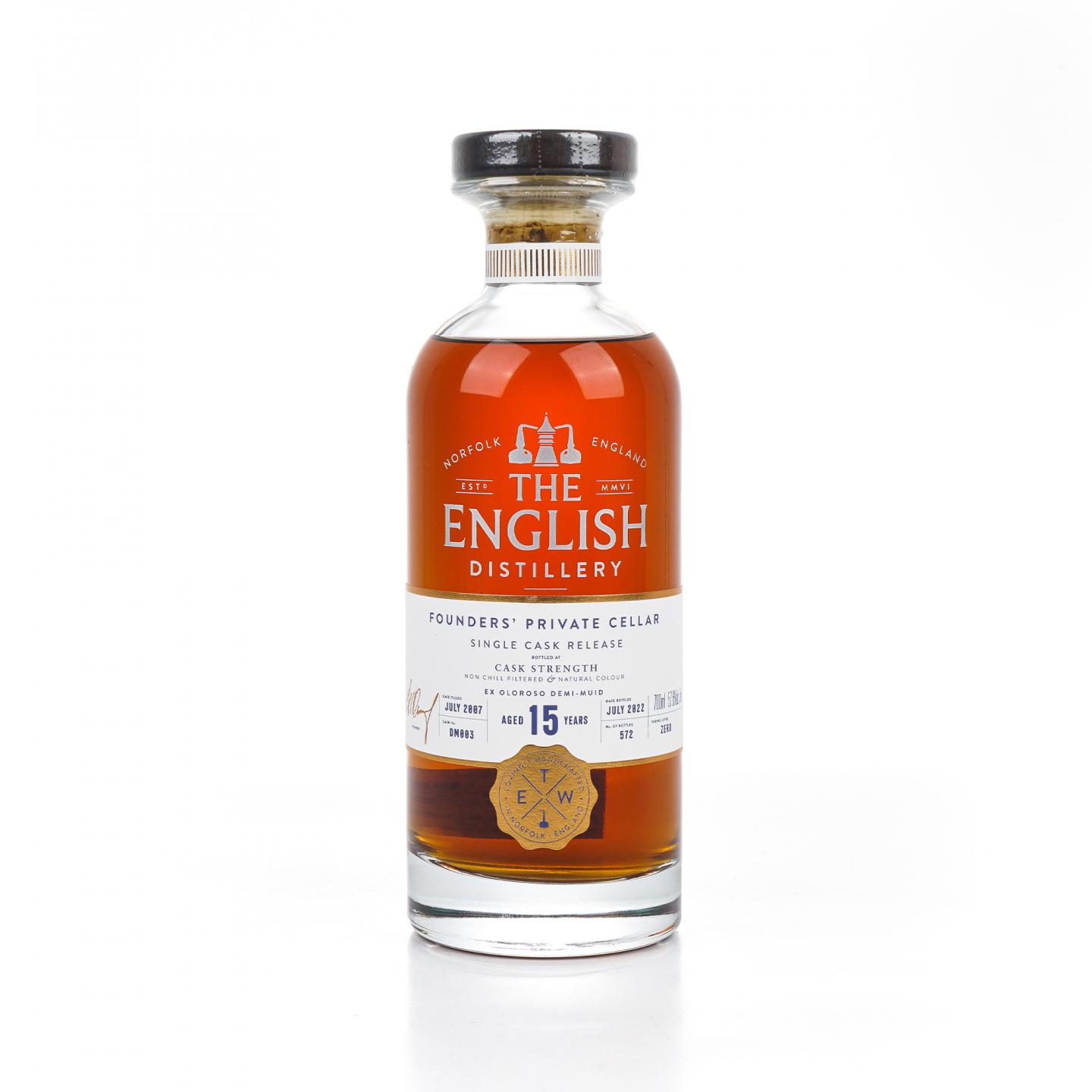 The English Whisky 15年 2007-2022 雪莉单桶#DM003 桶强 57.6%