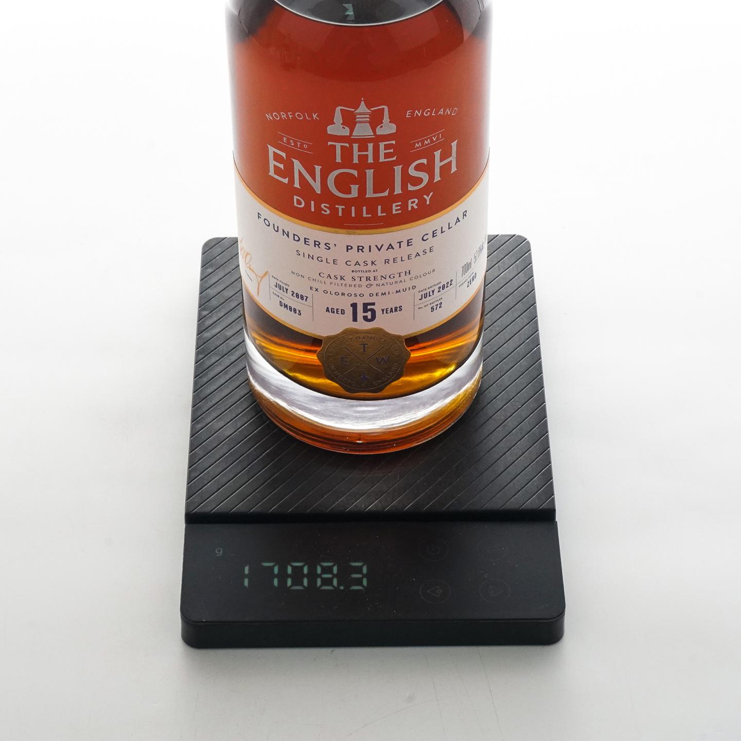 The English Whisky 15年 2007-2022 雪莉单桶#DM003 桶强 57.6%